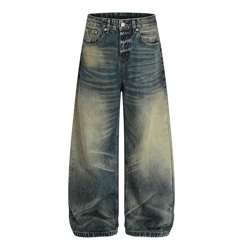Vintage Men's American Retro Washed & Distressed Curved-Leg Jeans Size US 32 / EU 48 - 1 Thumbnail