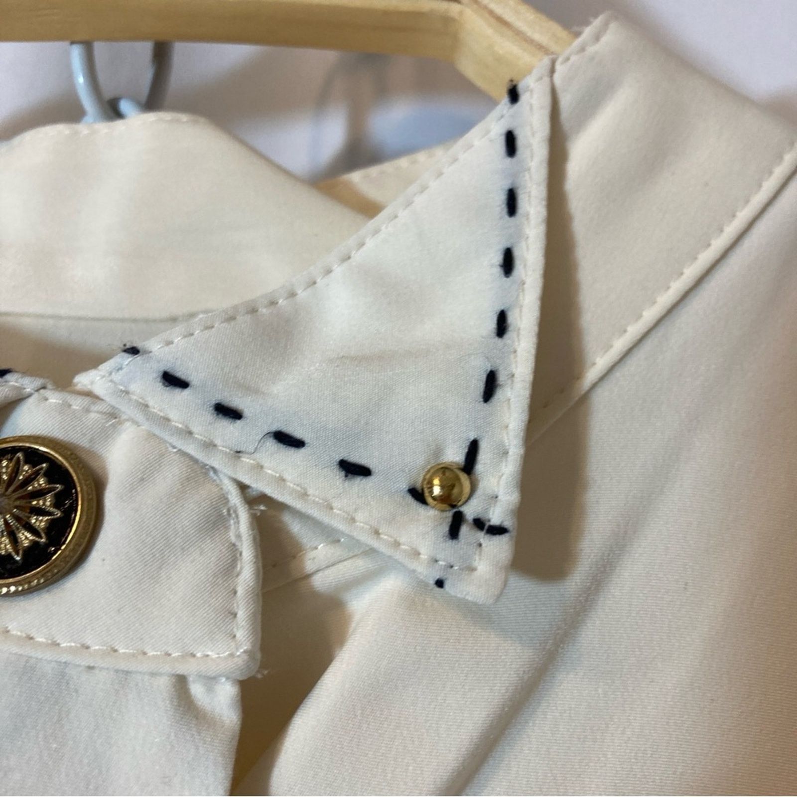 Other Vintage Cream Lightweight Silk Discreet Button Blouse Top Size M / US 6-8 / IT 42-44 - 7 Thumbnail