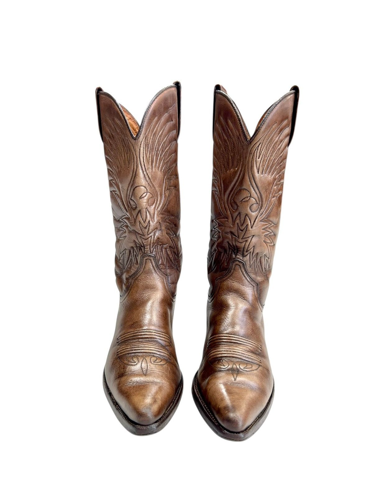 Cowboy Equipment Vintage Western Cowboy Leather Brown boots Size US 7 / IT 37 - 3 Thumbnail