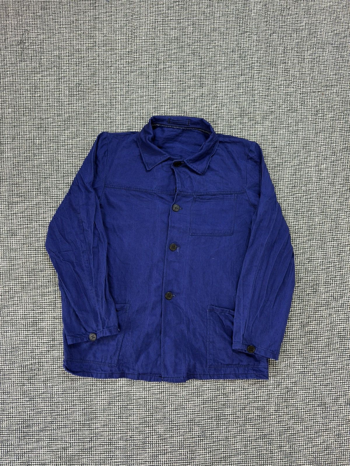 Le Laboureur washed 70s vintage French chore coat jacket 3 pockets Size US M / EU 48-50 / 2 - 1 Thumbnail