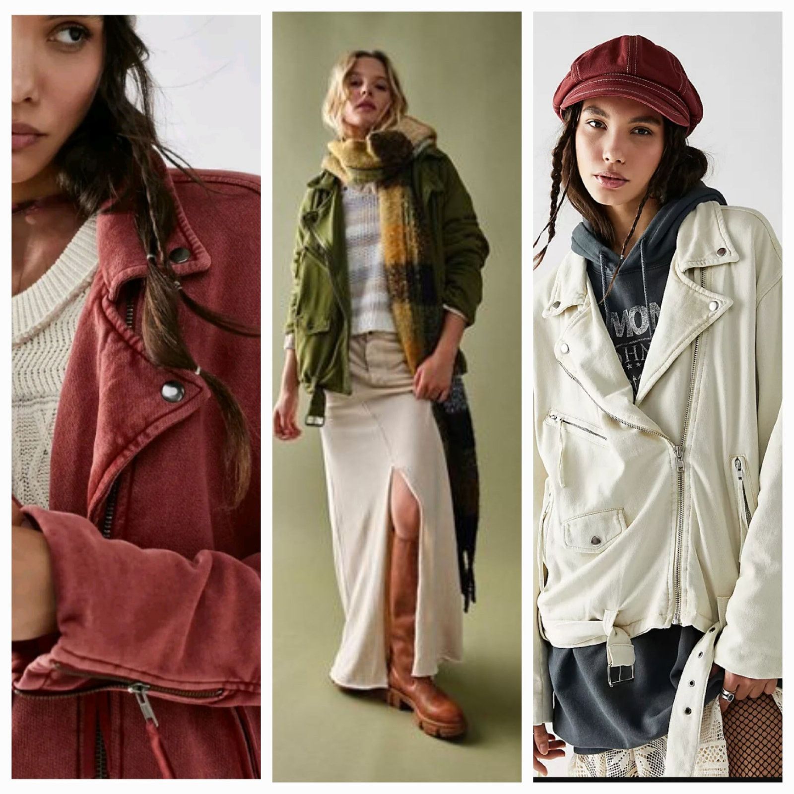 Free People New Free People WTF Rebel Rebel Knit Moto Jacket SM Olive Size S / US 4 / IT 40 - 6 Thumbnail