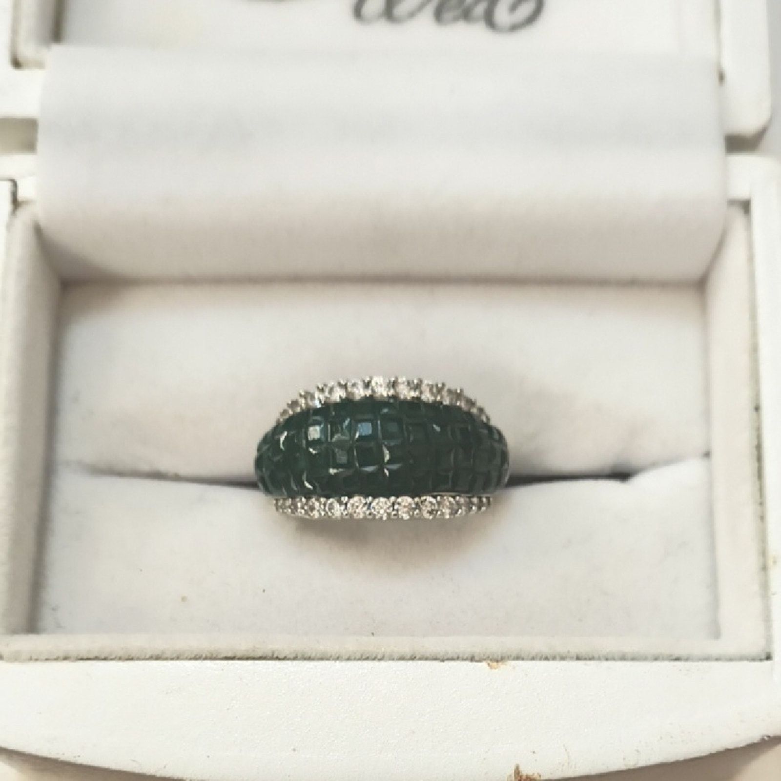 Other D'Joy Sterling Silver Green & Created Diamond Ring - Size 8 Size ONE SIZE - 8 Thumbnail
