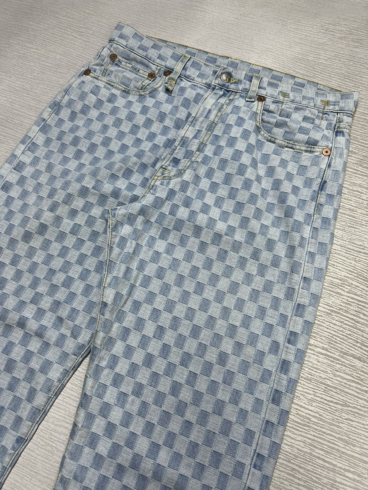 R13 R13 - S/S 22’ - Checkerboard Boyfriend Jeans Size US 27 - 3 Thumbnail