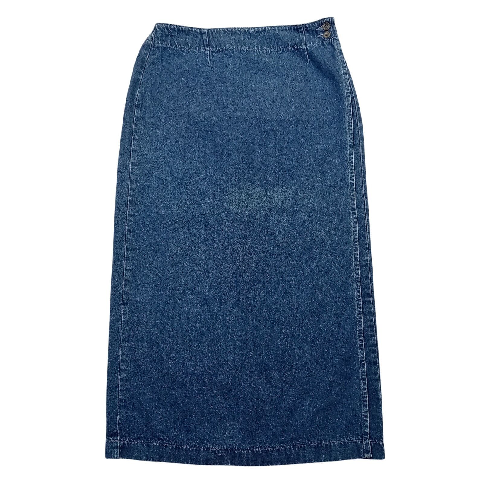 & Other Stories Lee Skirt 10 Women's Rivited Wrap Around Straight Blue Denim Size 32" / US 10 / IT 46 - 1 Thumbnail