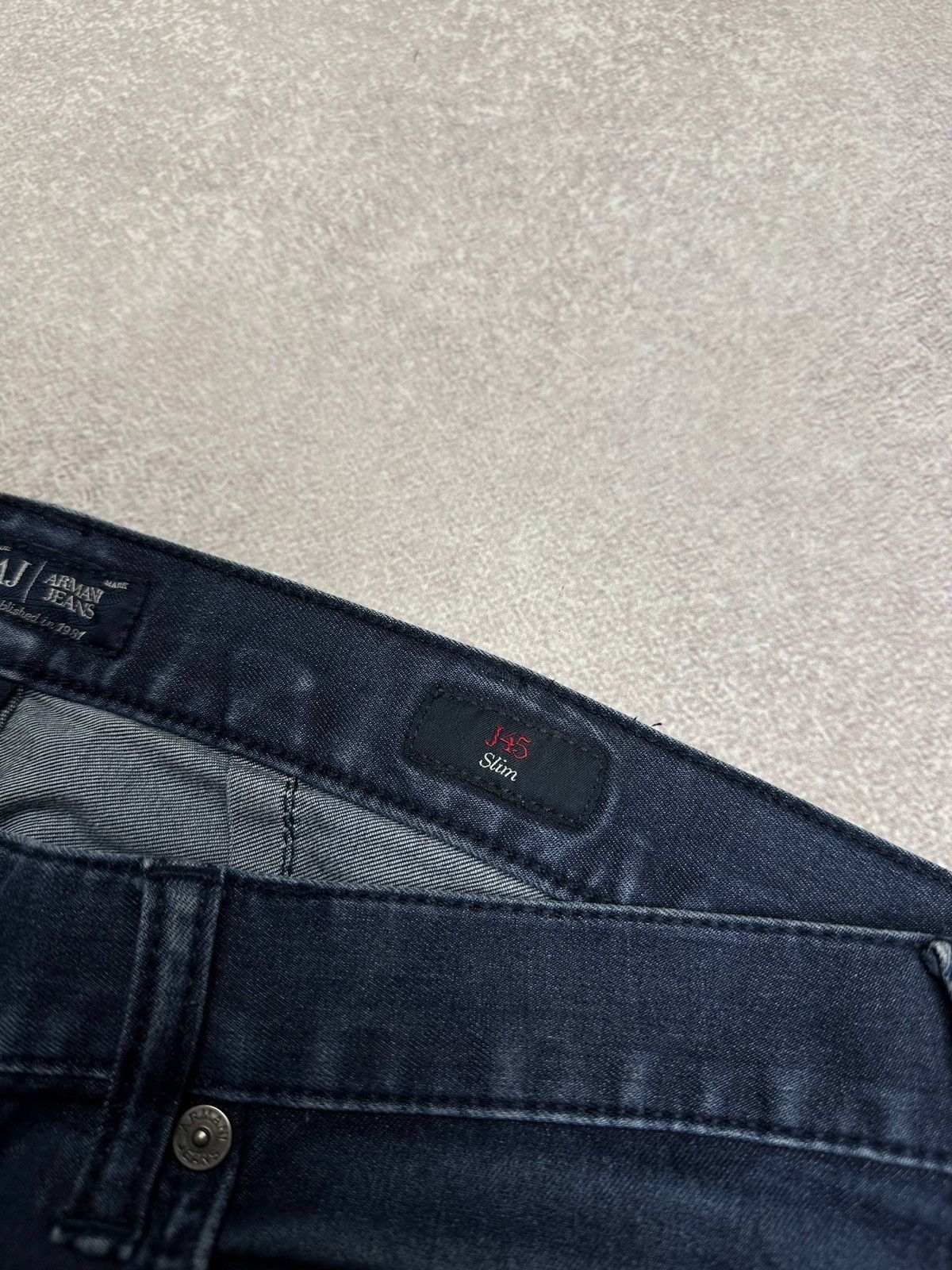 Armani Vintage Armani Metal Back Logo Baggy Jeans Slim Pants 32 Size US 34 / EU 50 - 9 Thumbnail
