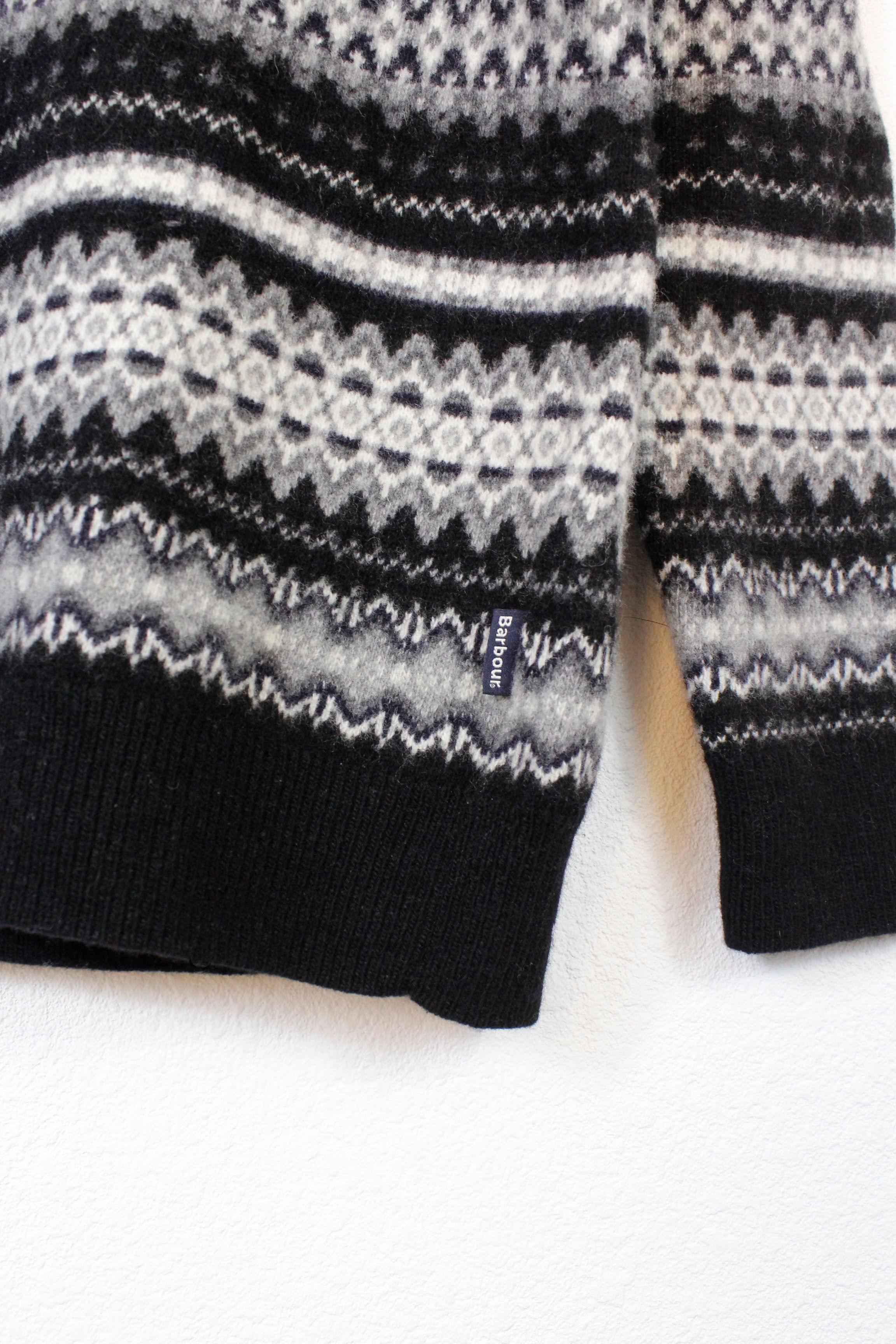 Barbour Barbour Case Fair Isle Crew Knit Black Wool Sweater Size US S / EU 44-46 / 1 - 3 Thumbnail