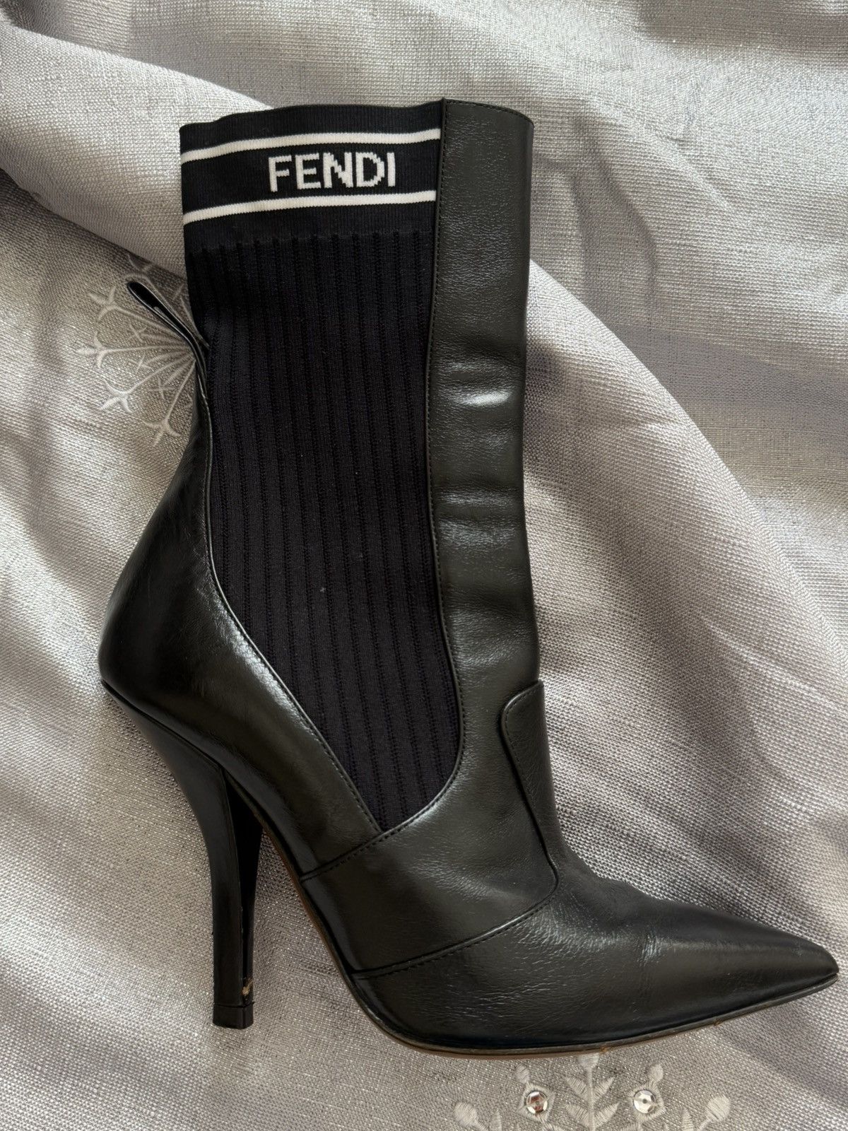 Fendi Fendi Rockoko Leather Sock Booties Size US 6 / IT 36 - 3 Thumbnail