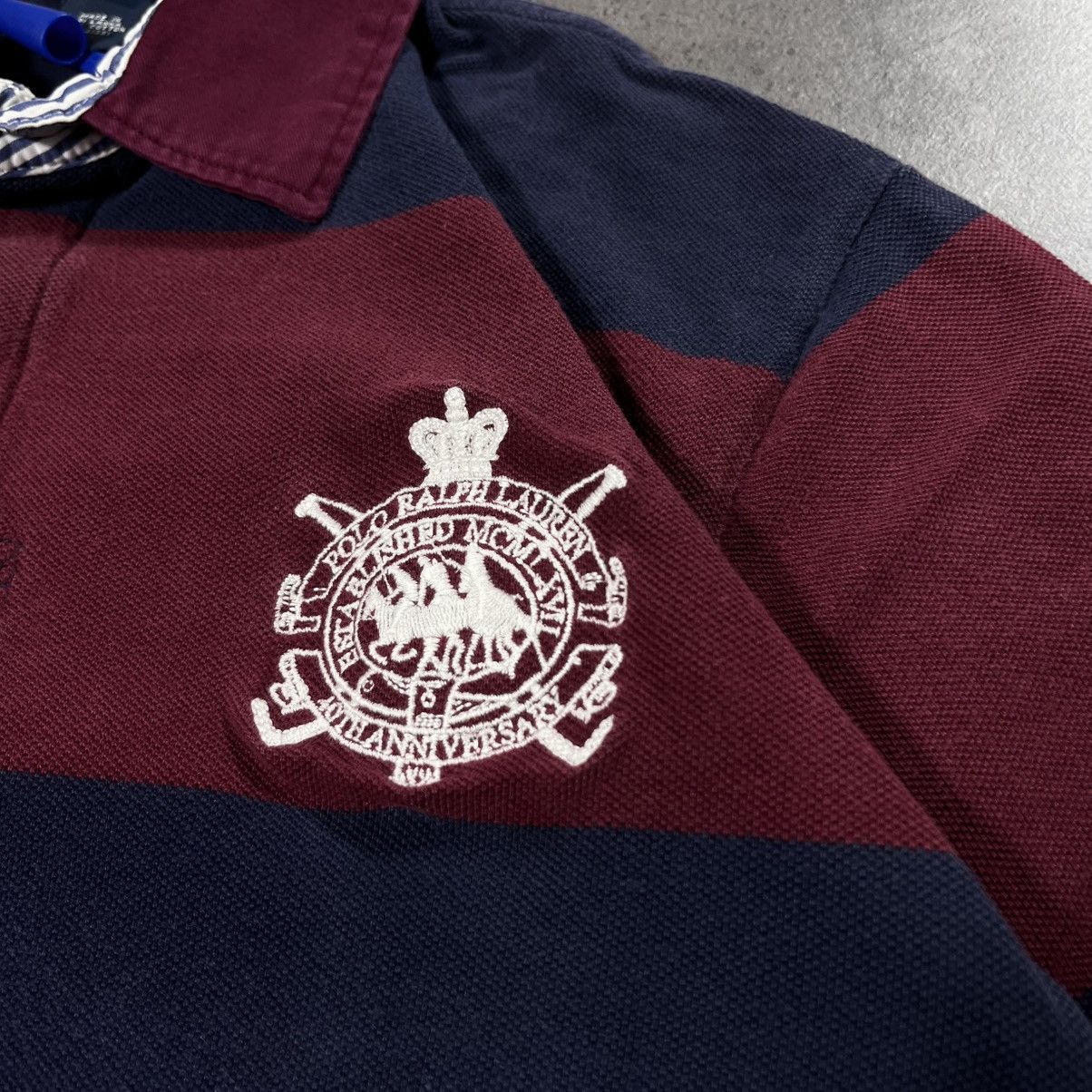 Polo Ralph Lauren Polo Ralph Lauren 00s Vintage Striped Rugby Polo Tshirt Tee Size US S / EU 44-46 / 1 - 7 Thumbnail