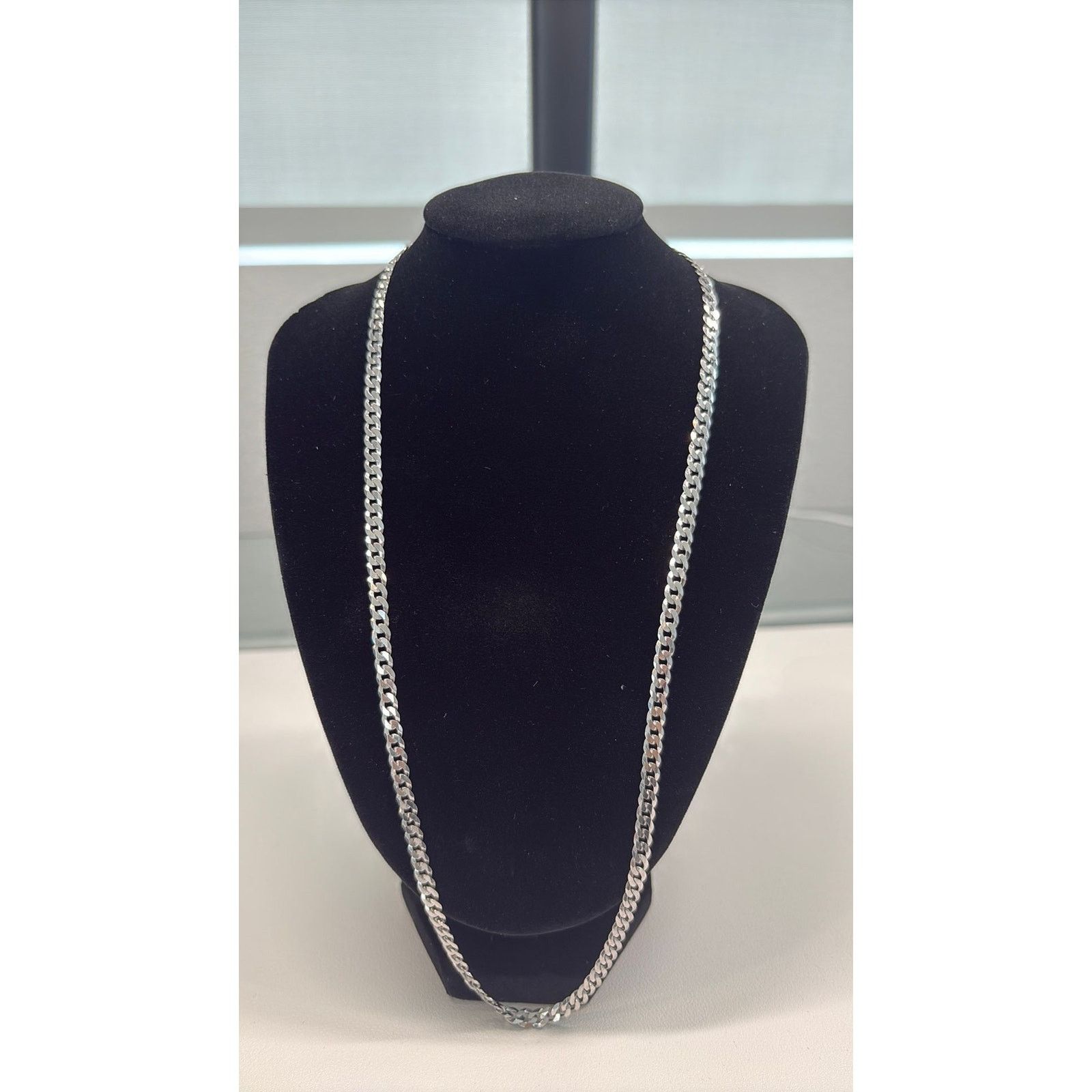 Other 22" Italian Rhodium Curb Chain 12.5g Solid .925 Sterl Silver Size ONE SIZE - 1 Thumbnail