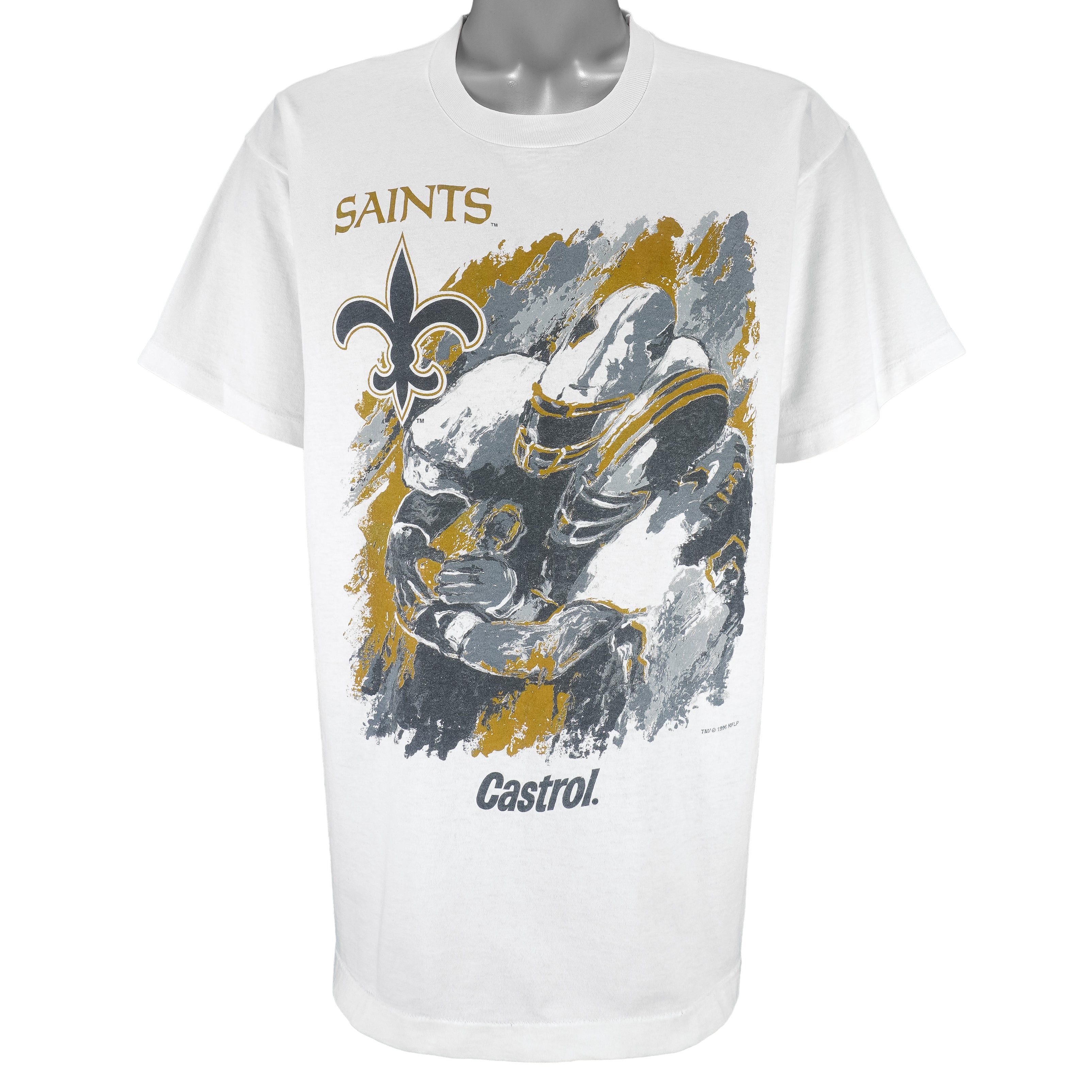 NFL Castrol New Orleans Saints Paint Style T-Shirt 1996 Size US L / EU 52-54 / 3 - 1 Thumbnail