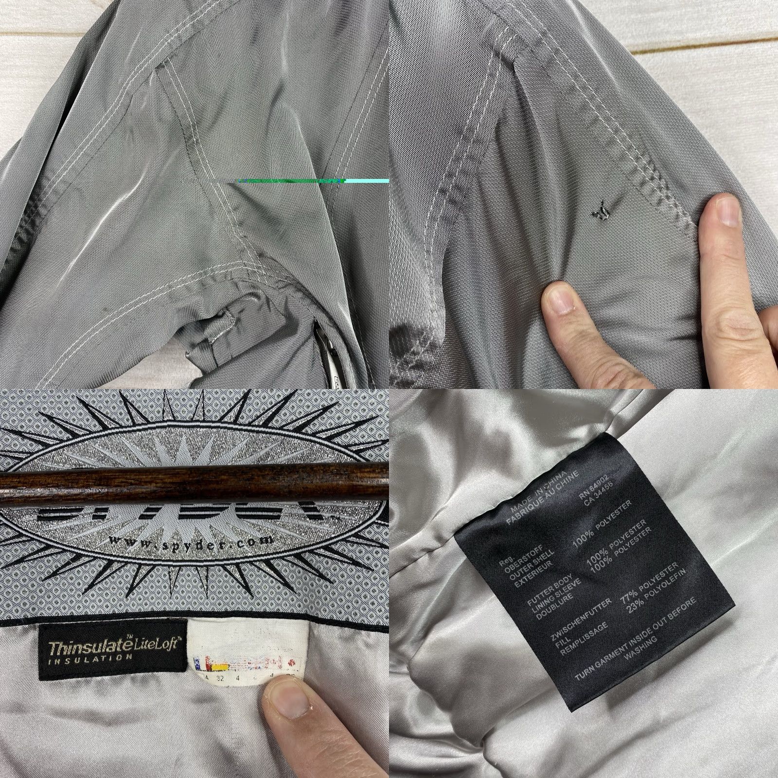Spyder VINTAGE Spider Womens Ski Jacket Gray 4 Zip Hooded Pockets Logo Insulated Thinsulate Winter Casual Mens Womens Girls? Size S / US 4 / IT 40 - 9 Thumbnail