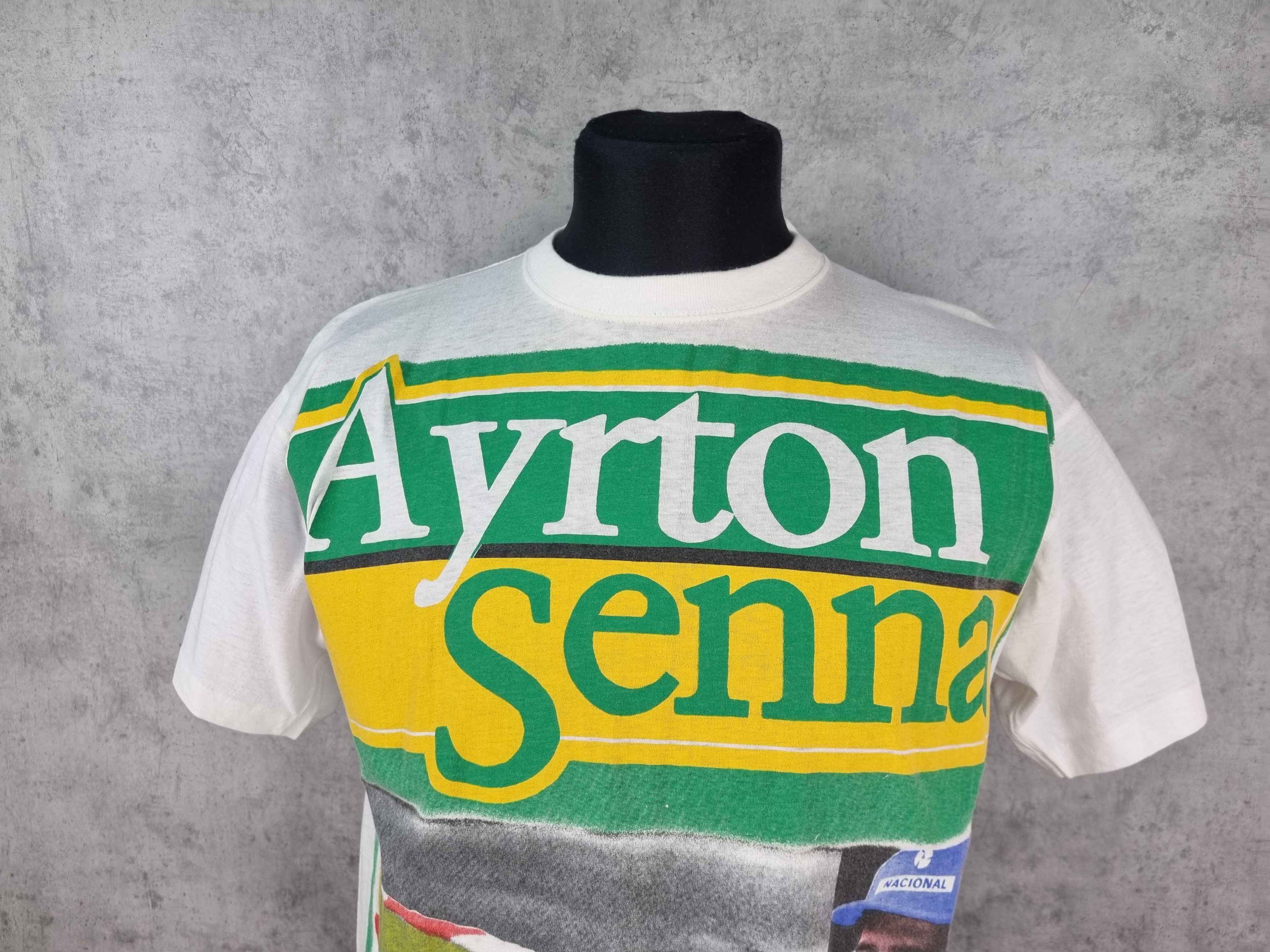 Vintage Single Stitch Ayrton Senna Rothmans Racing Tee Shirt Size US L / EU 52-54 / 3 - 4 Thumbnail