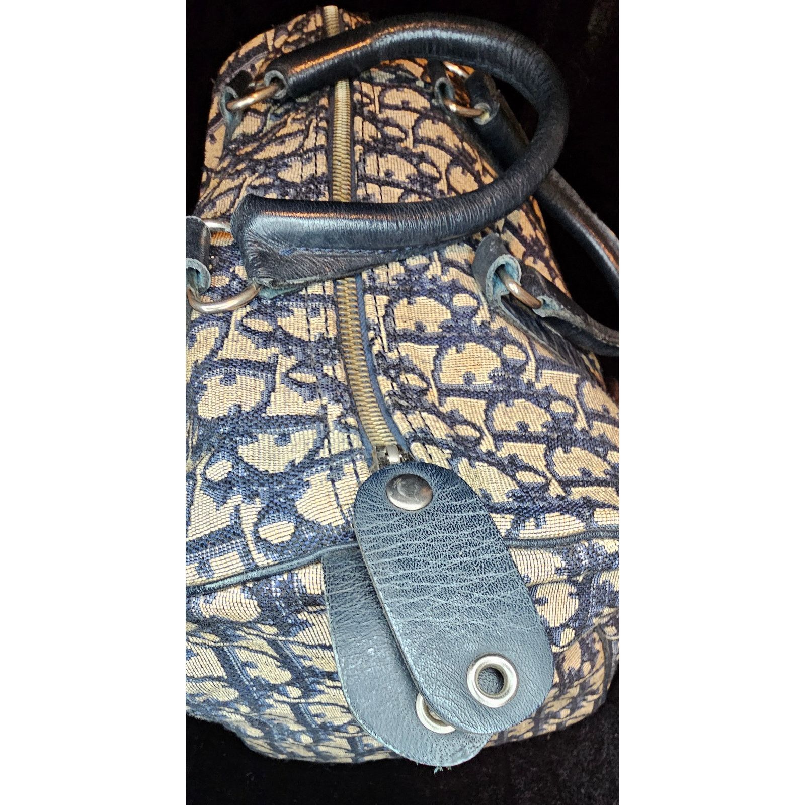 Dior Christian Dior Vintage Trotter Boston bag in navy blue Size ONE SIZE - 16 Thumbnail