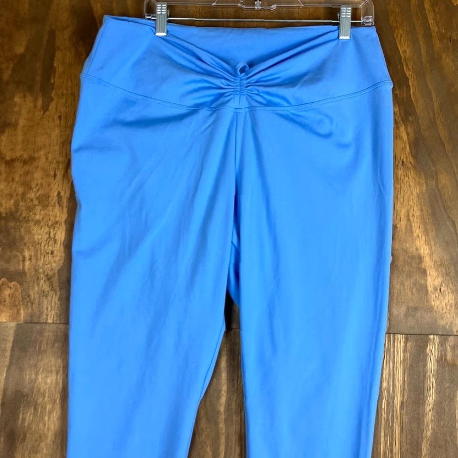Pinko PINK Active Womens Leggings Blue Adjustable Ruched Front Skinny Stretch XXL Pants Athletic Women Size 24" / US 00 / IT 34 - 2 Thumbnail