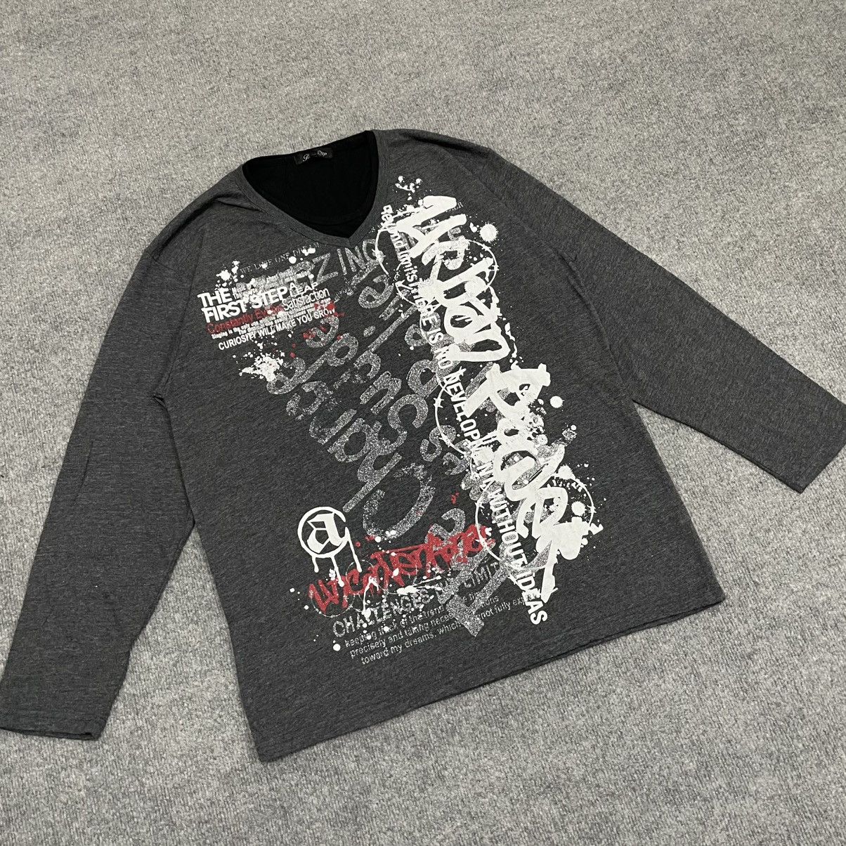 20471120 Poem Time Step Double Layer Long Sleeve Tee Vkei Punk Style Size US XXL / EU 58 / 5 - 2 Thumbnail