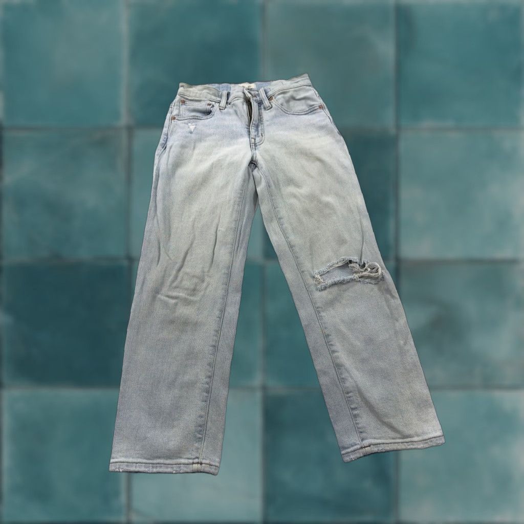 Madewell Madewell Jeans Women 23P Petite High Rise Classic Skinny Ankle Blue Light Wash Crop Zip 23P Womens Jeans Size 40" / US 18 - 1 Thumbnail
