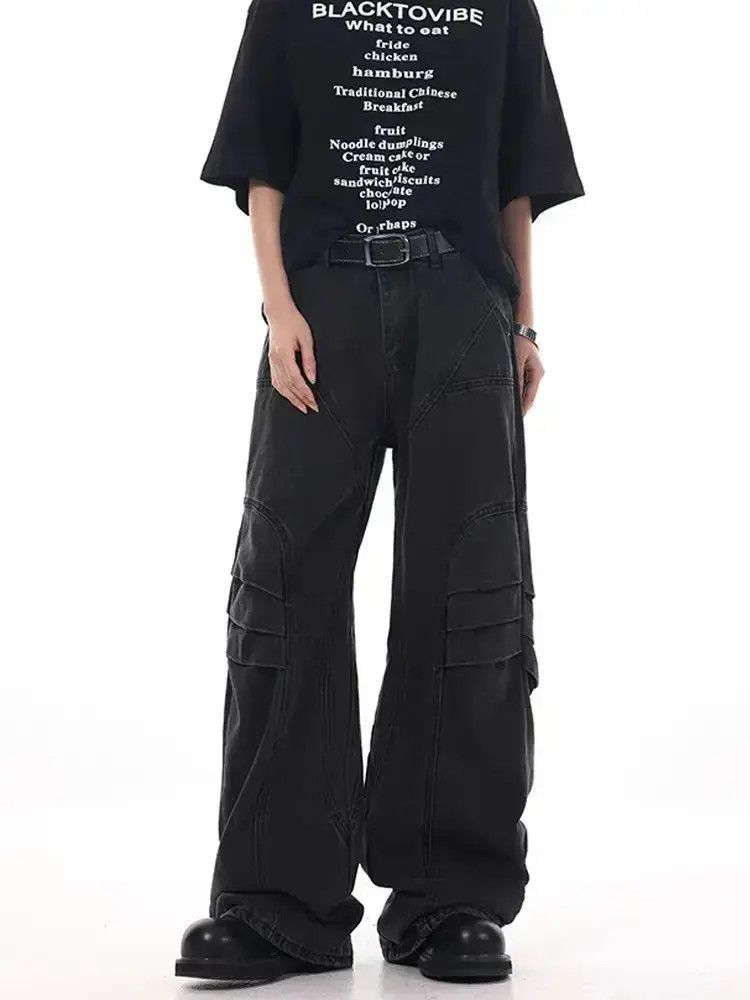 Japanese Brand Street wash baggy straight leg casual jeans Size US 32 / EU 48 - 5 Thumbnail