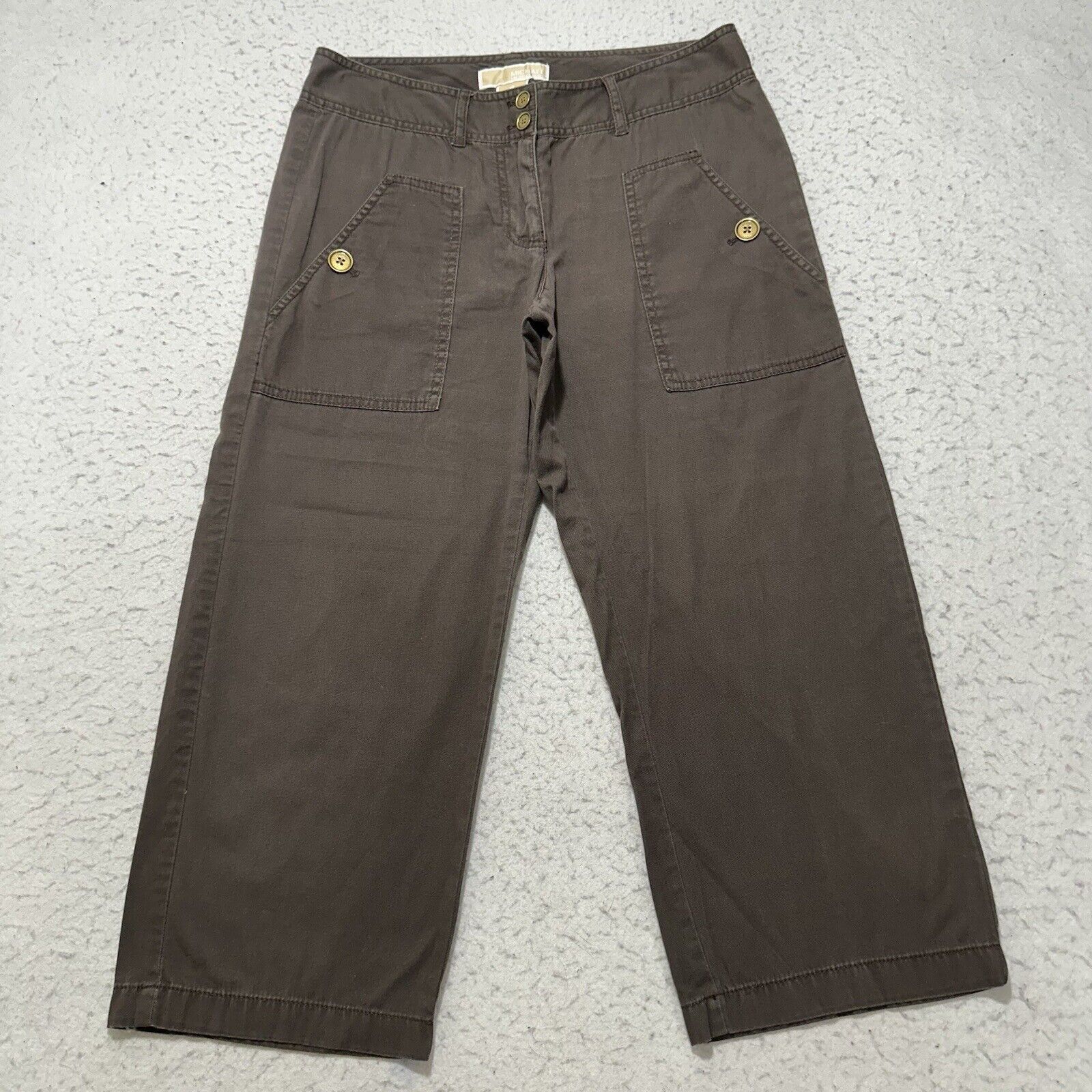 Michael Kors Michael Kors 4 Capri Flat Front Pants Brown Straight Leg Size 27" / US 4 / IT 40 - 1 Thumbnail