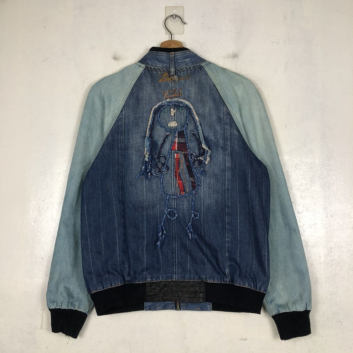 Japanese Brand 📌VINTAGE BOMBER DENIM JACKET INDIGO DESIGN DESIGUAL Size US S / EU 44-46 / 1 - 9 Thumbnail
