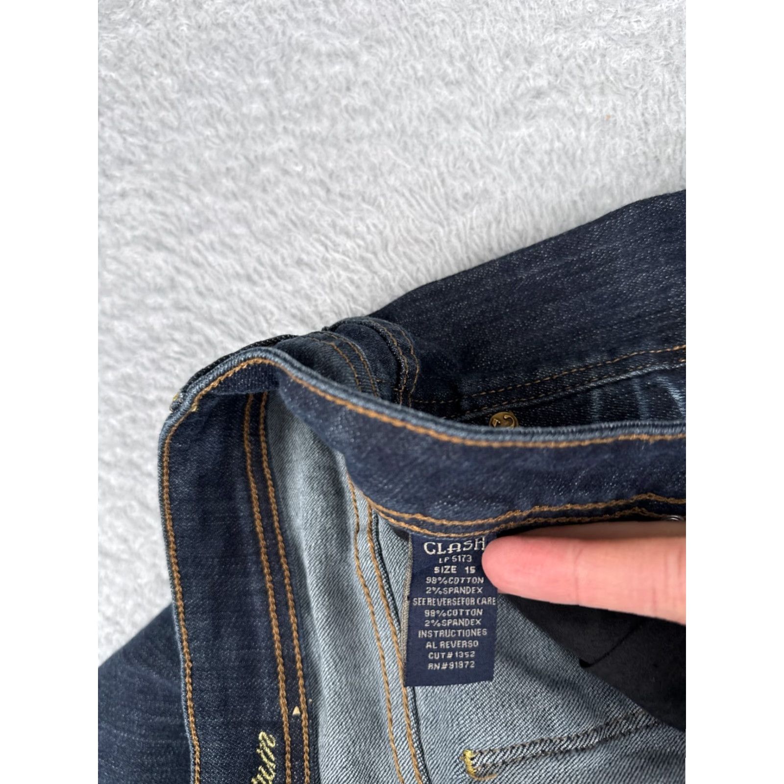 Denime Clash Jeans Womens 15 Blue Dark Denim Bootcut Mid Rise Cotton 33x31 Size 36" / US 14 / IT 50 - 7 Thumbnail