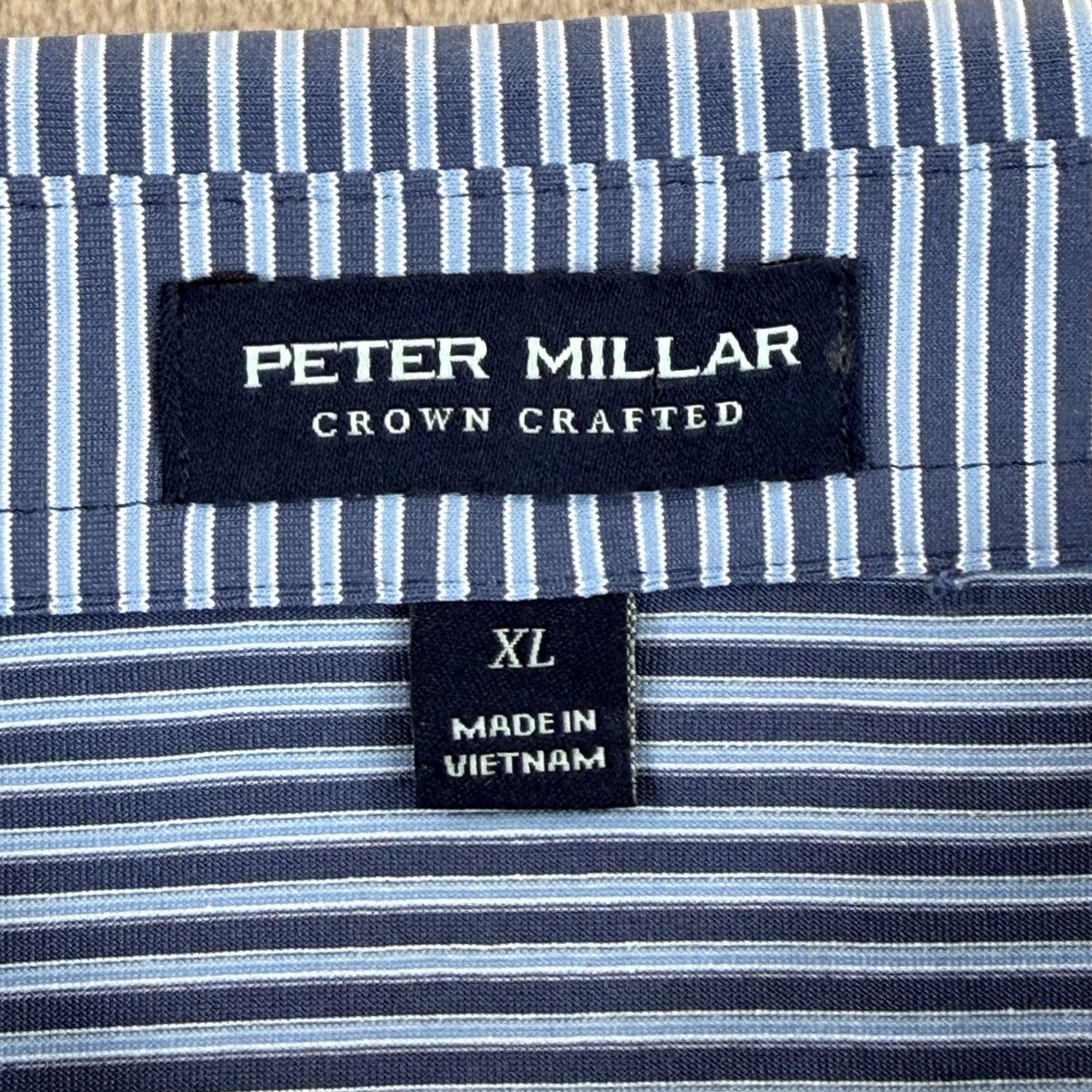 Peter Millar Peter Millar Crown Crafted Ambrose Performance Jersey Polo Shirt Men XL Blue Striped Polo Shirt NWT CXG-DS Size US XL / EU 56 / 4 - 2 Thumbnail