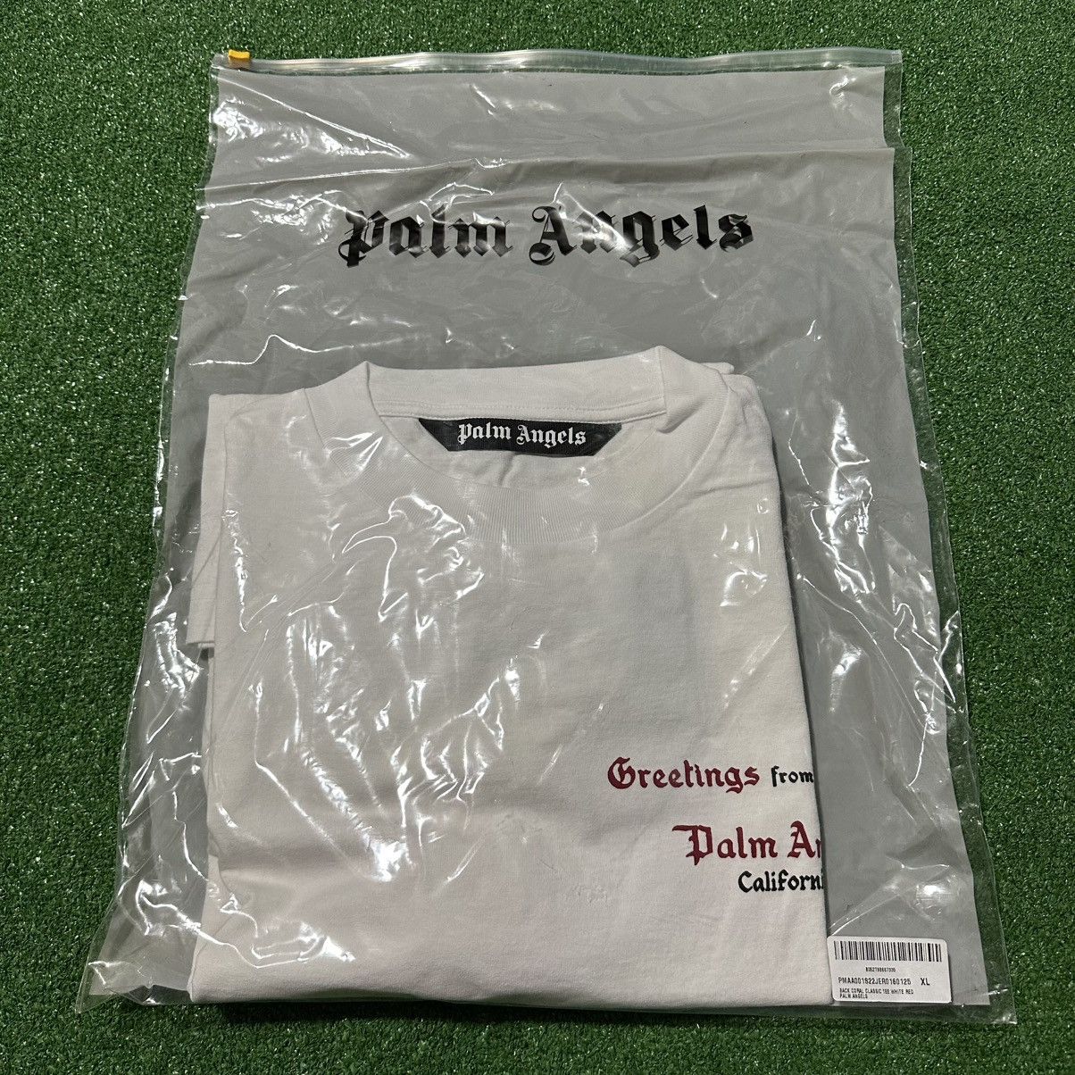Palm Angels Palm Angels Back Coral Classic Tee White Red Size US XL / EU 56 / 4 - 10 Thumbnail