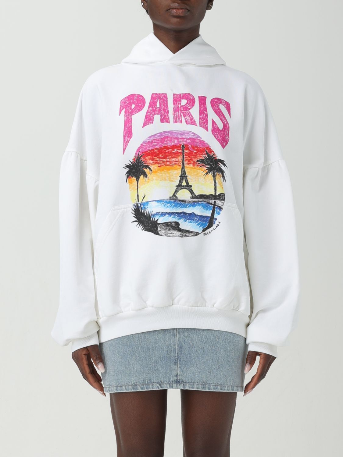 image of Balenciaga Sweatshirt Woman White, Women's (Size Medium)