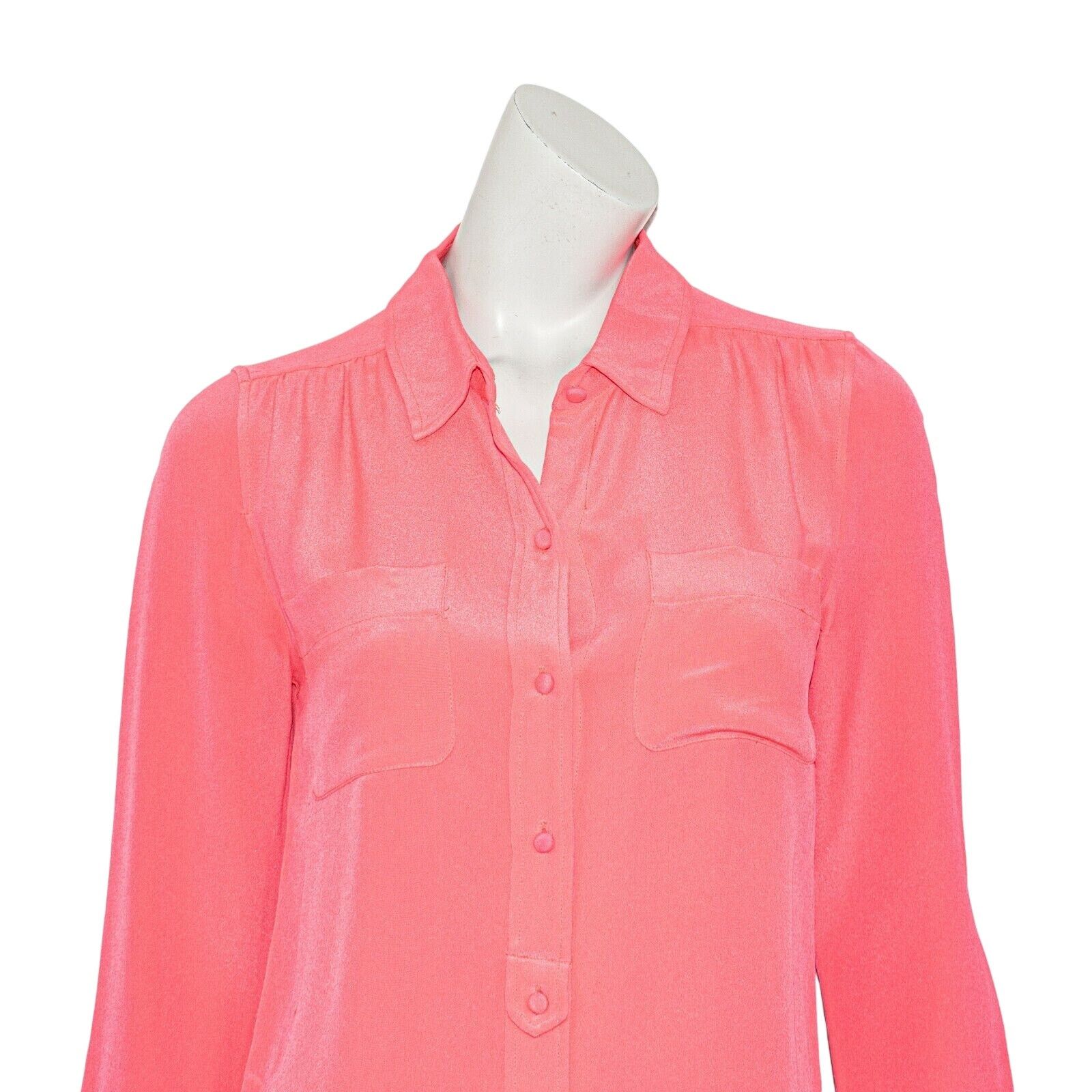 J.Crew J.Crew Collection Silk Coral Button Down Blouse Size 4 Size S / US 4 / IT 40 - 7 Thumbnail