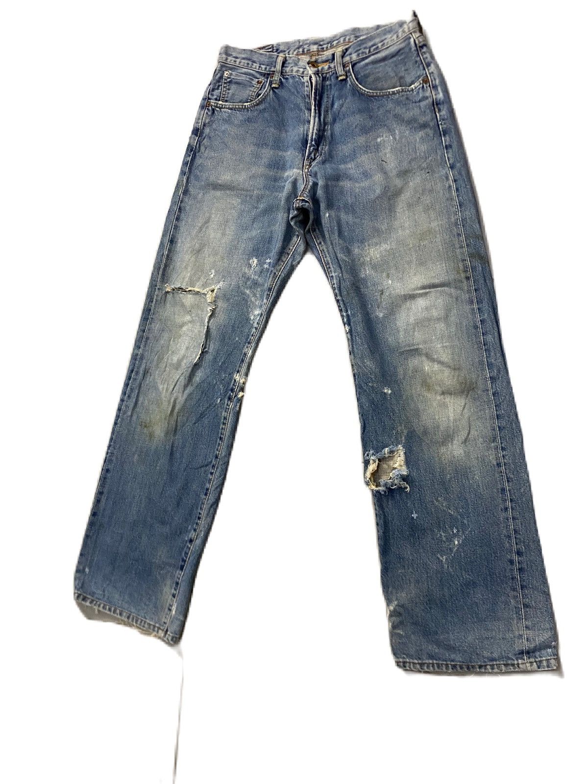 Edwin × Kapital EDWIN 505 SELVEDGE DISTRESS DESIGN GRUNGE STYLE Size US 31 - 3 Thumbnail