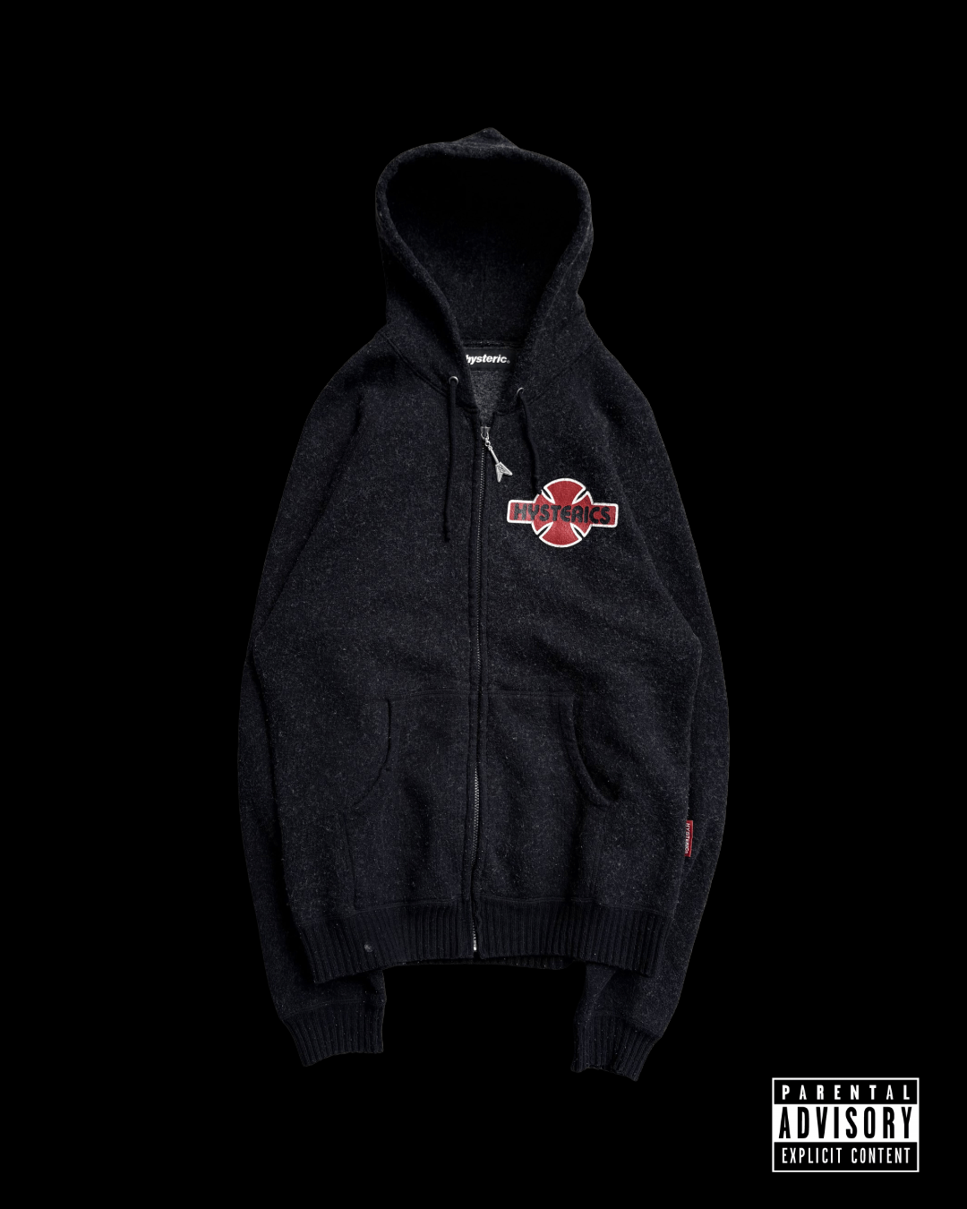 Hysteric Glamour HYSTERIC GLAMOUR | Black Wool Hoodie Y2K Size US M / EU 48-50 / 2 - 1 Thumbnail