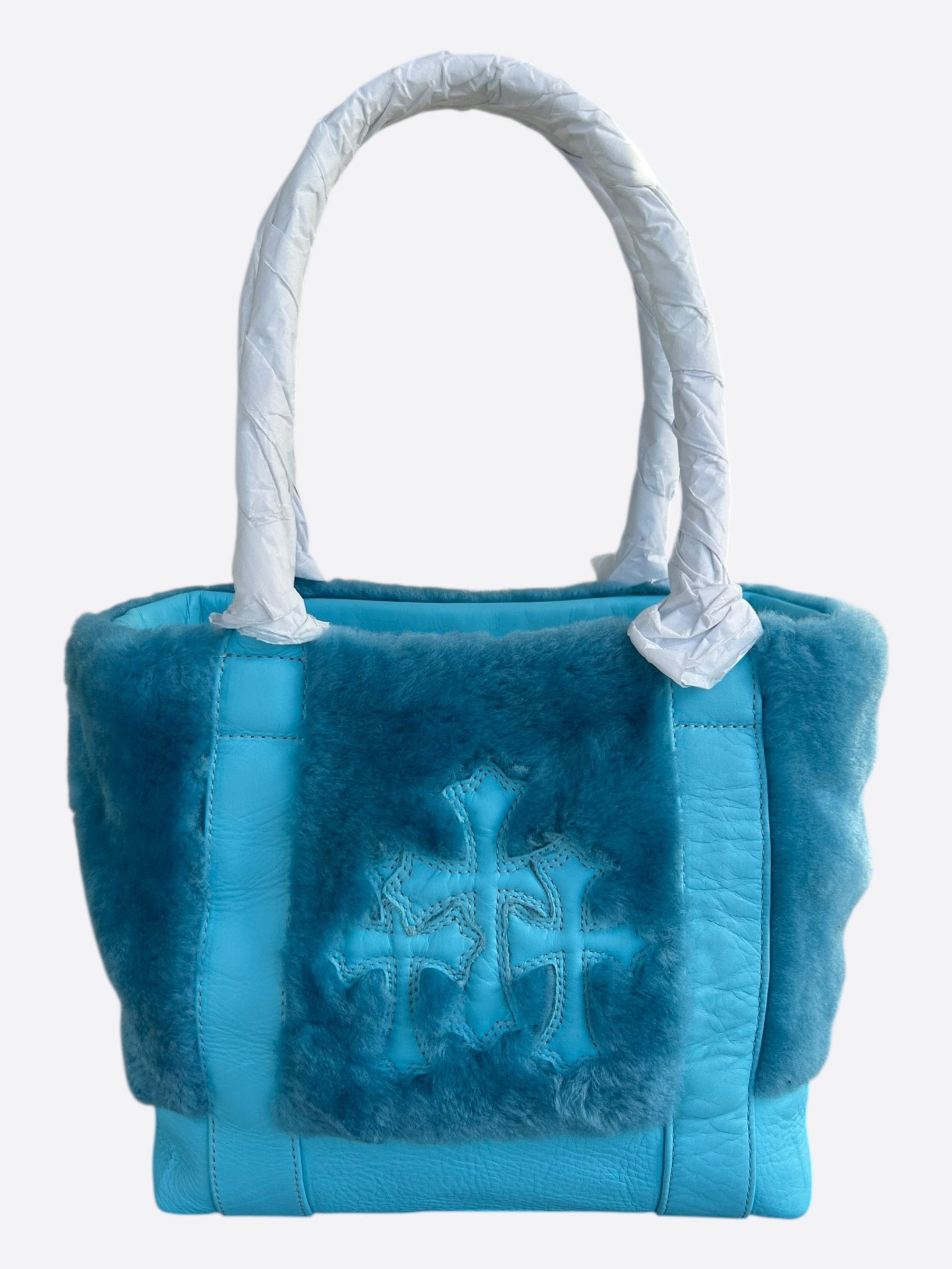 Chrome Hearts Chrome Hearts Blue Cemetery Cross Patch Fur Tote Bag Size ONE SIZE - 1 Thumbnail