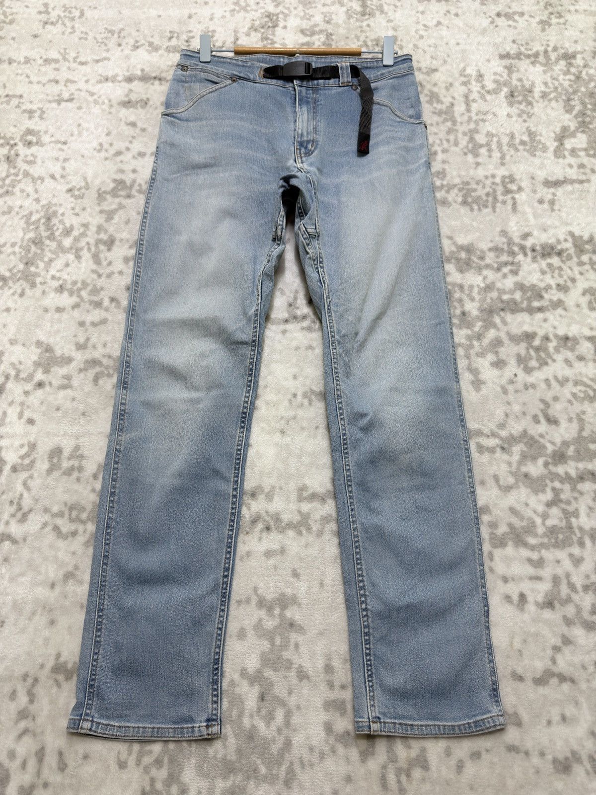 Gramicci Gramicci Slim Denim Pants Y2K Climbing Belted Faded Blue Size US 29 - 1 Thumbnail