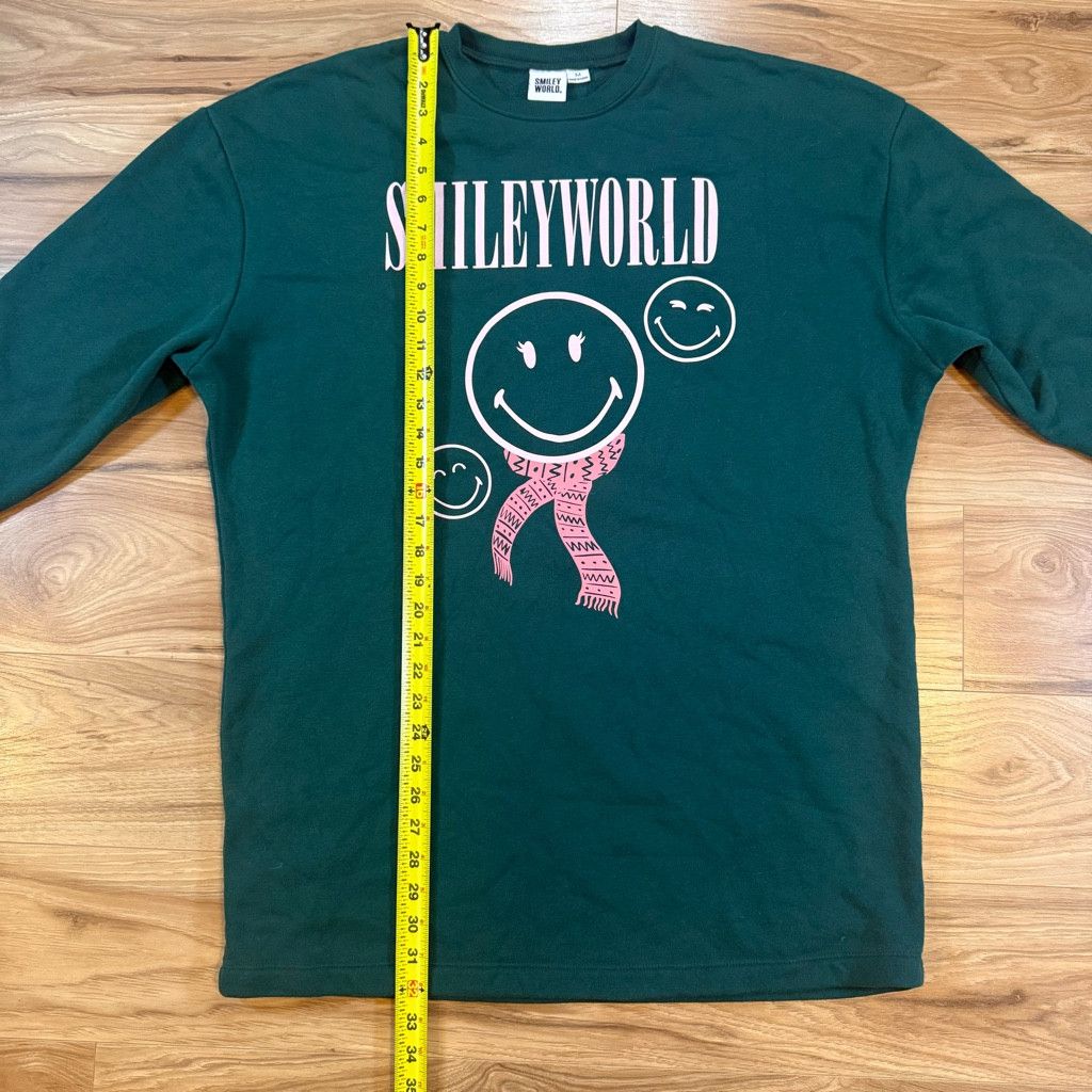 J Brand Smiley World Unisex M Green Graphic Crewneck Sweatshirt Size US M / EU 48-50 / 2 - 5 Thumbnail
