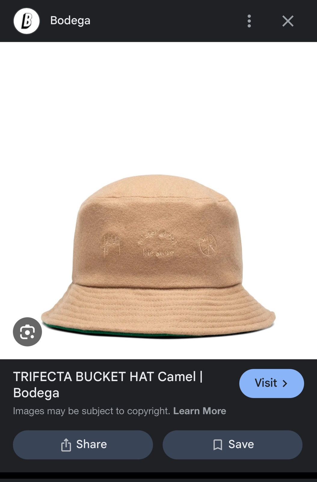 Mister Green Rare Mister Green Trifecta Bucket Hat Camel Size ONE SIZE - 5 Thumbnail