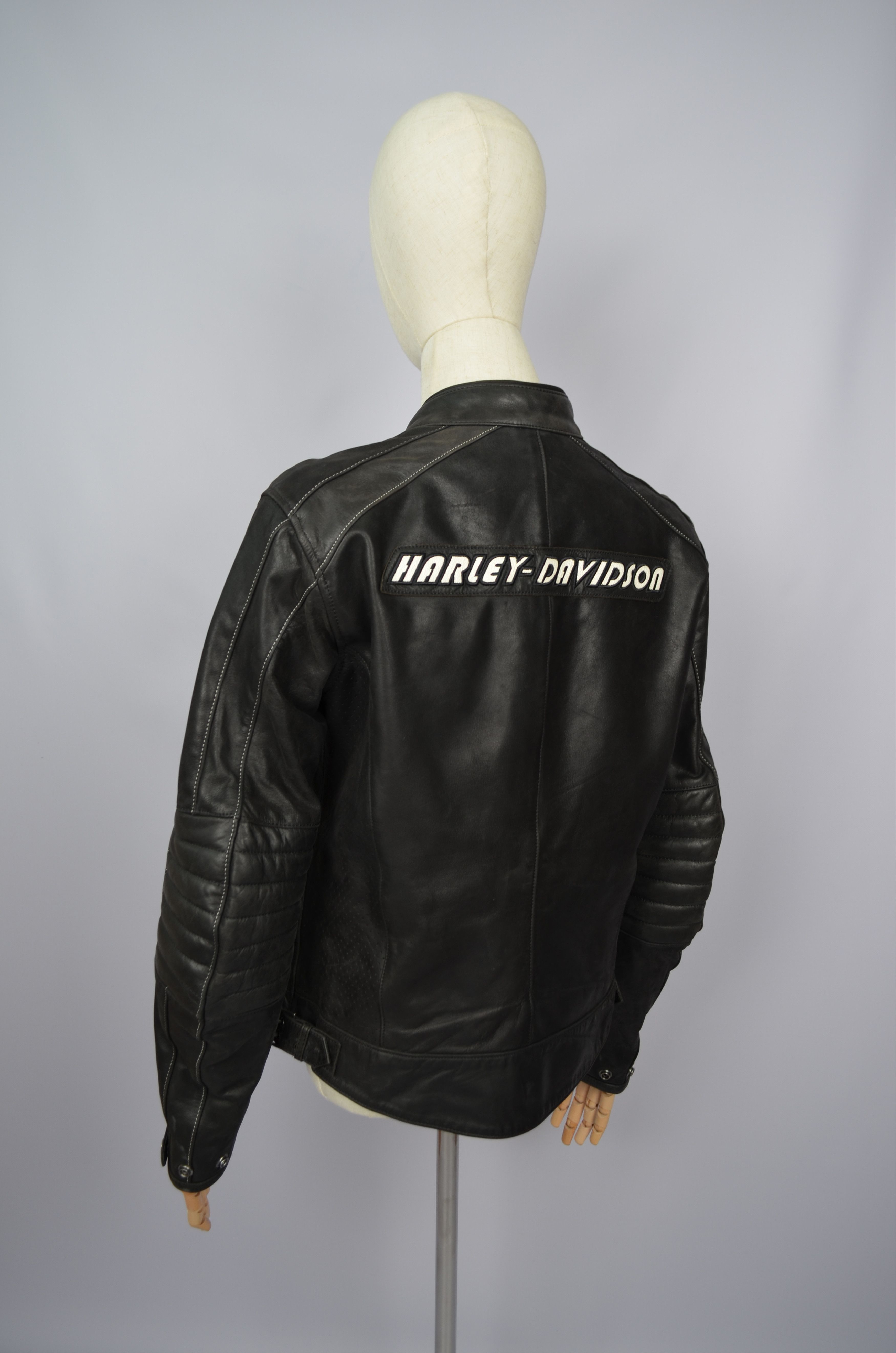 Harley Davidson Harley Davidson Zadar Womens Perforated Leather Biker Jacket Size L / US 10 / IT 46 - 1 Thumbnail