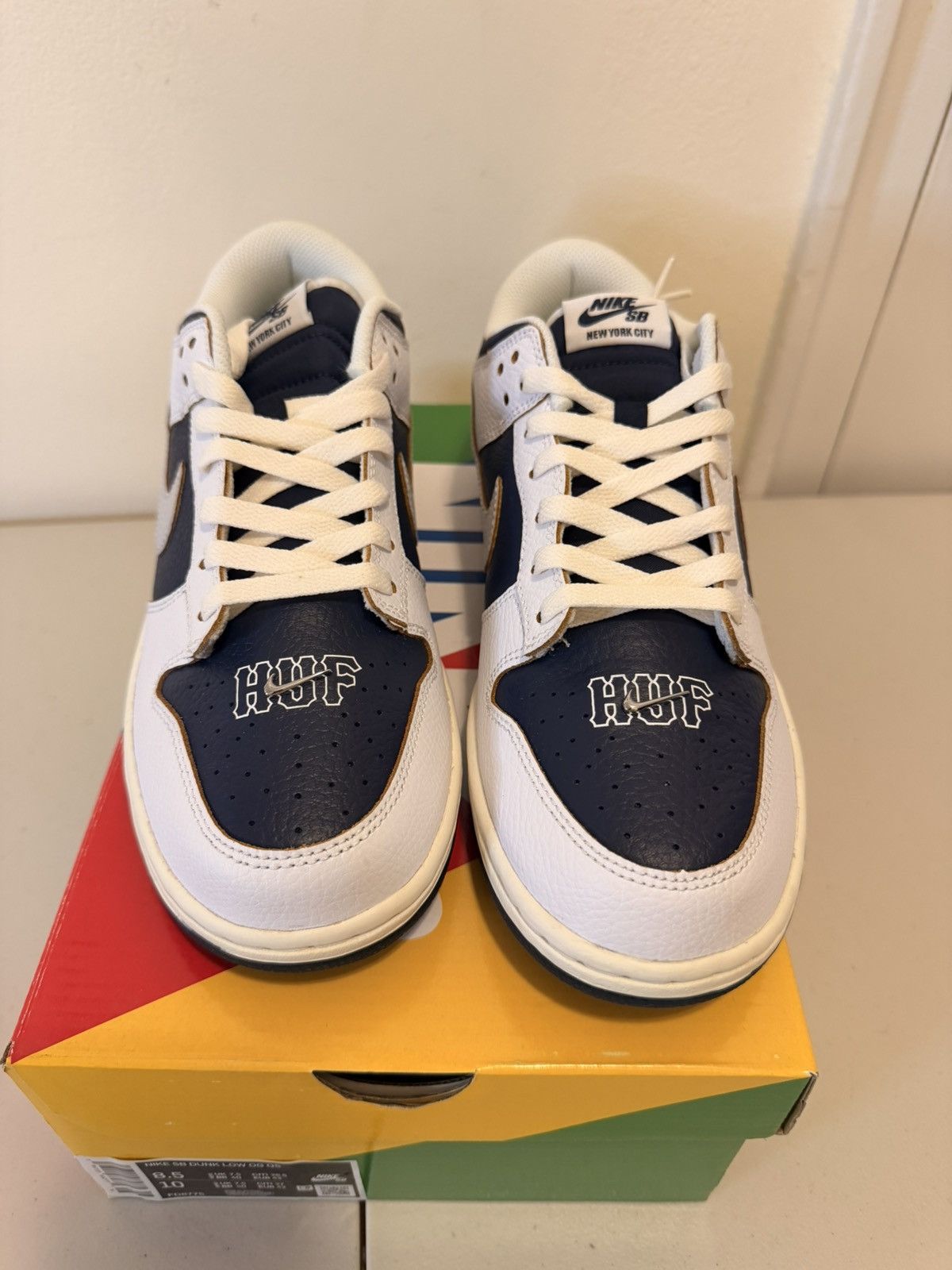 Huf × Nike Nike SB Dunk Low HUF New York City White/Navy Blue sz 8.5 M Size US 8.5 / EU 41-42 - 3 Thumbnail