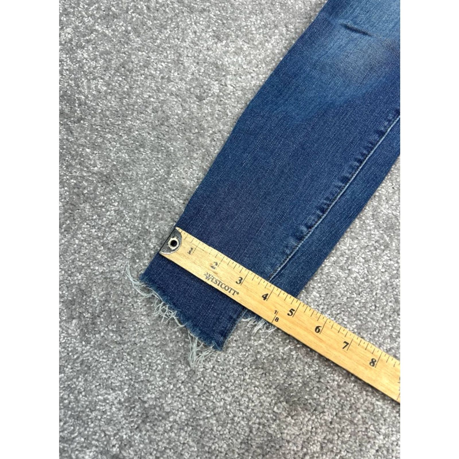 Frame Frame Le High Skinny Cropped Jeans Womens 27 Blue Denim Cotton Distressed 27x26 Size 27" / US 4 / IT 40 - 6 Thumbnail