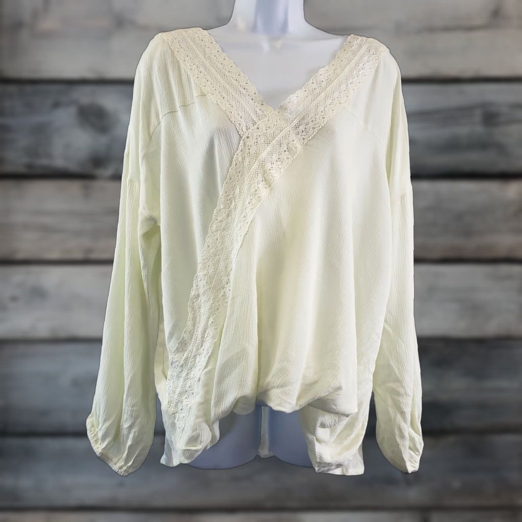 Vintage Kori America Womens Top Sz Large Ivory Crochet Long Sleeve Open Back Cotton Size L / US 10 / IT 46 - 1 Thumbnail