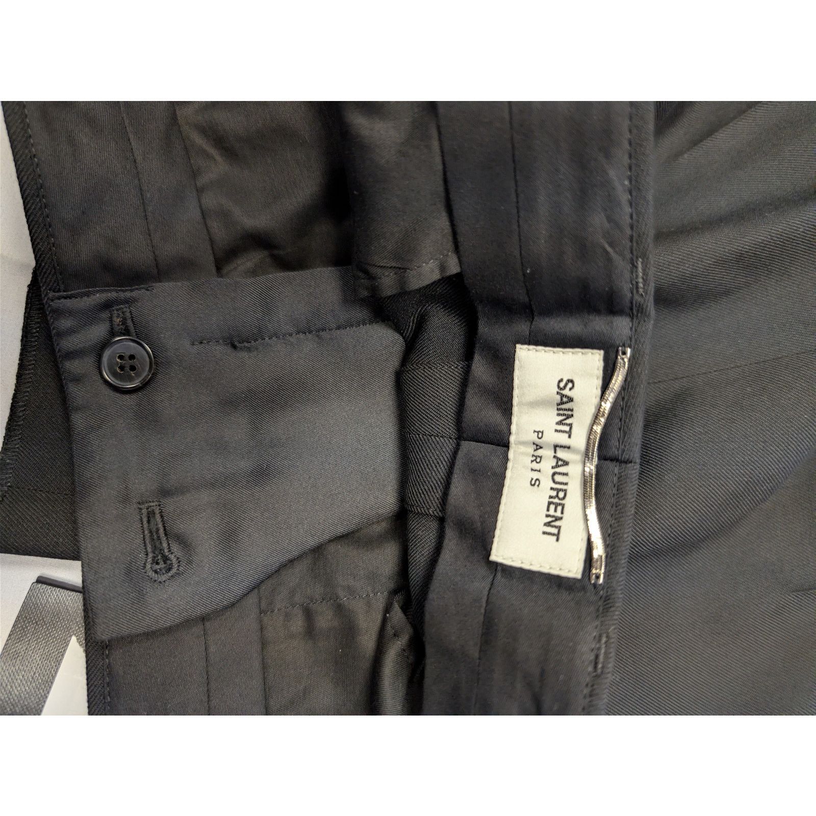 Saint Laurent Paris o1rshd1 Gabardine Fine De Laine Pantalon Casual Pants Noir Size US 38 / EU 54 - 16 Thumbnail