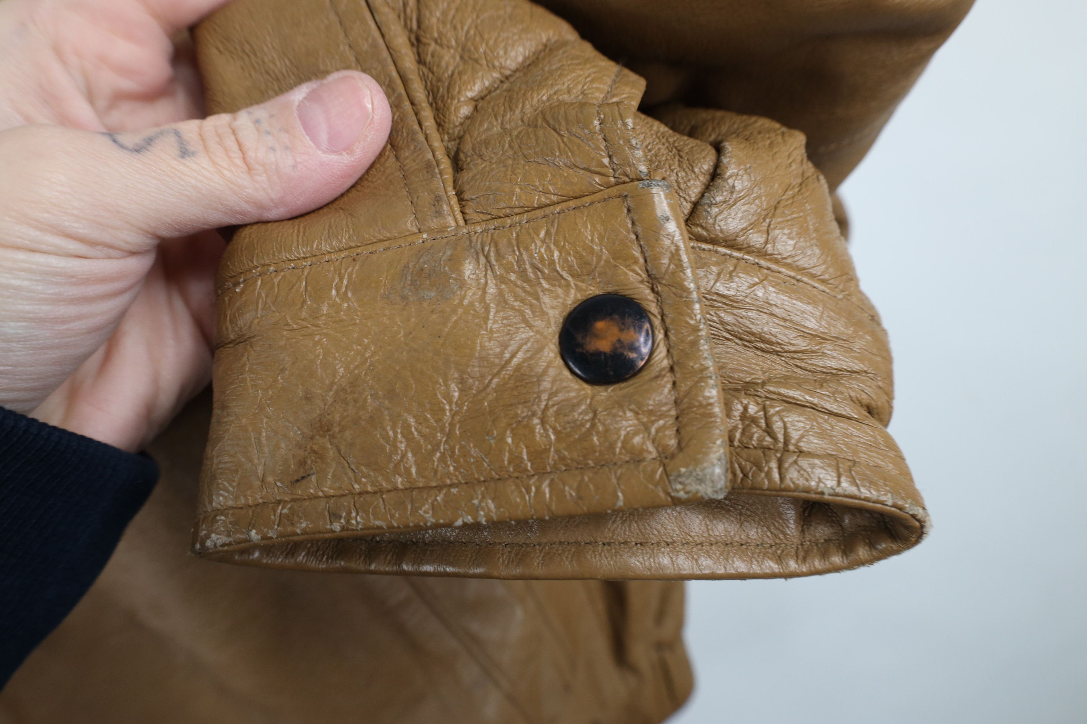 Vintage Vintage 90s Streetwear Leather Full Zip Bomber Jacket Brown Size US XL / EU 56 / 4 - 7 Thumbnail