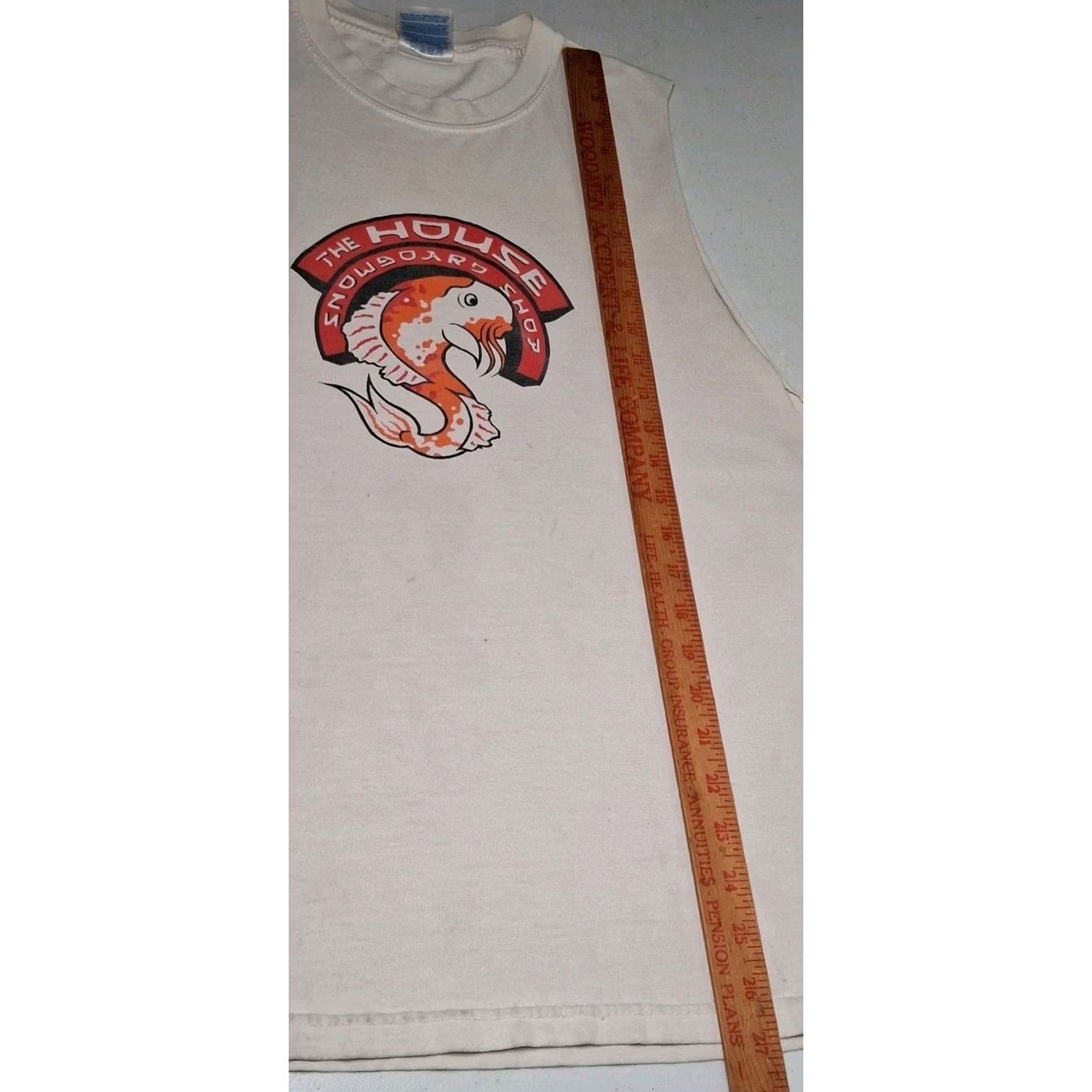 Gildan The House Snowboard Shop Muscle Shirt L Fish Distressed Snowboarding St Paul MN Mens Size US L / EU 52-54 / 3 - 5 Thumbnail