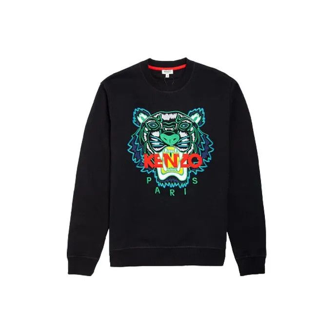 Kenzo Kenzo Black Tiger Logo Embroidered Sweatshirt 0079 Size US M / EU 48-50 / 2 - 1 Thumbnail