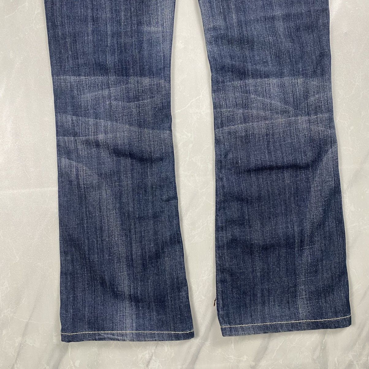 Mek Denim Rare y2k Mek Denim USA Tribal Washed Flare Denim Size 28" / US 6 / IT 42 - 3 Thumbnail