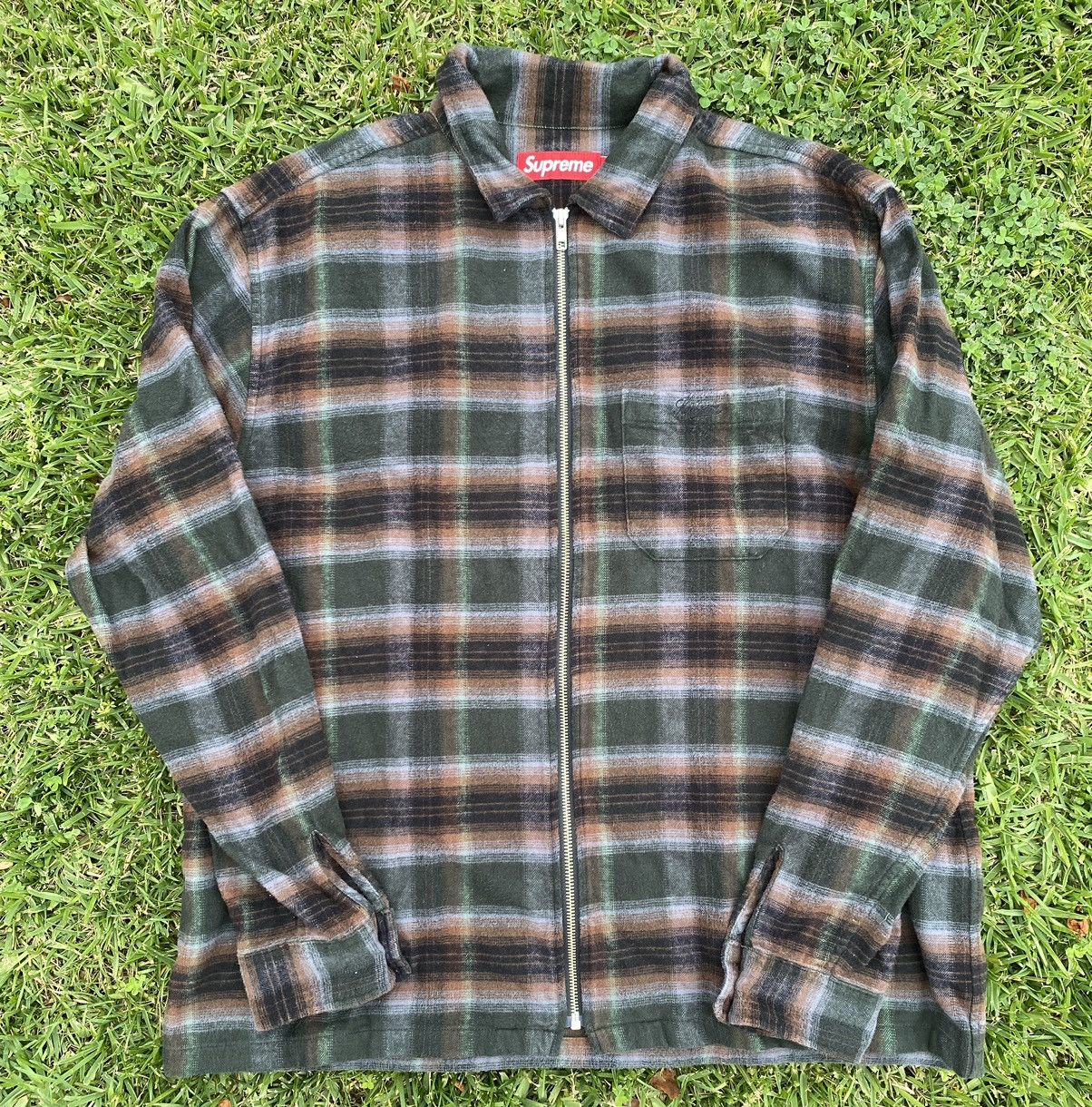 Supreme Shadow Plaid Zip Up | Grailed