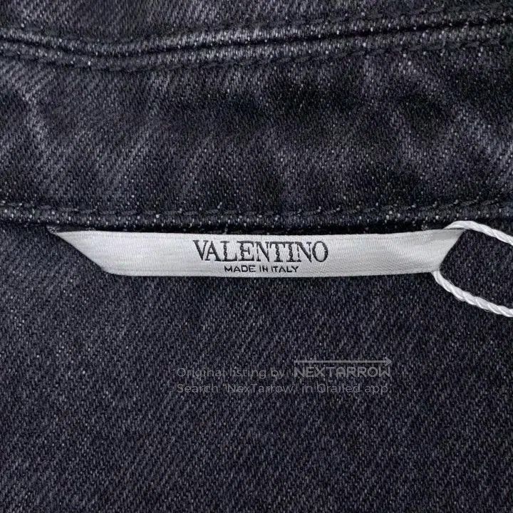 Valentino Valentino Black logo-print cotton lapel long-sleeved denim Size US S / EU 44-46 / 1 - 6 Thumbnail