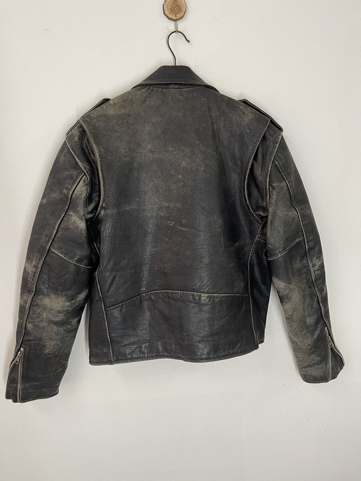 Japanese Brand VINTAGE DOUBLE COLLARS JACKET DSTRESSED BIKER KADOYA Size US M / EU 48-50 / 2 - 4 Thumbnail