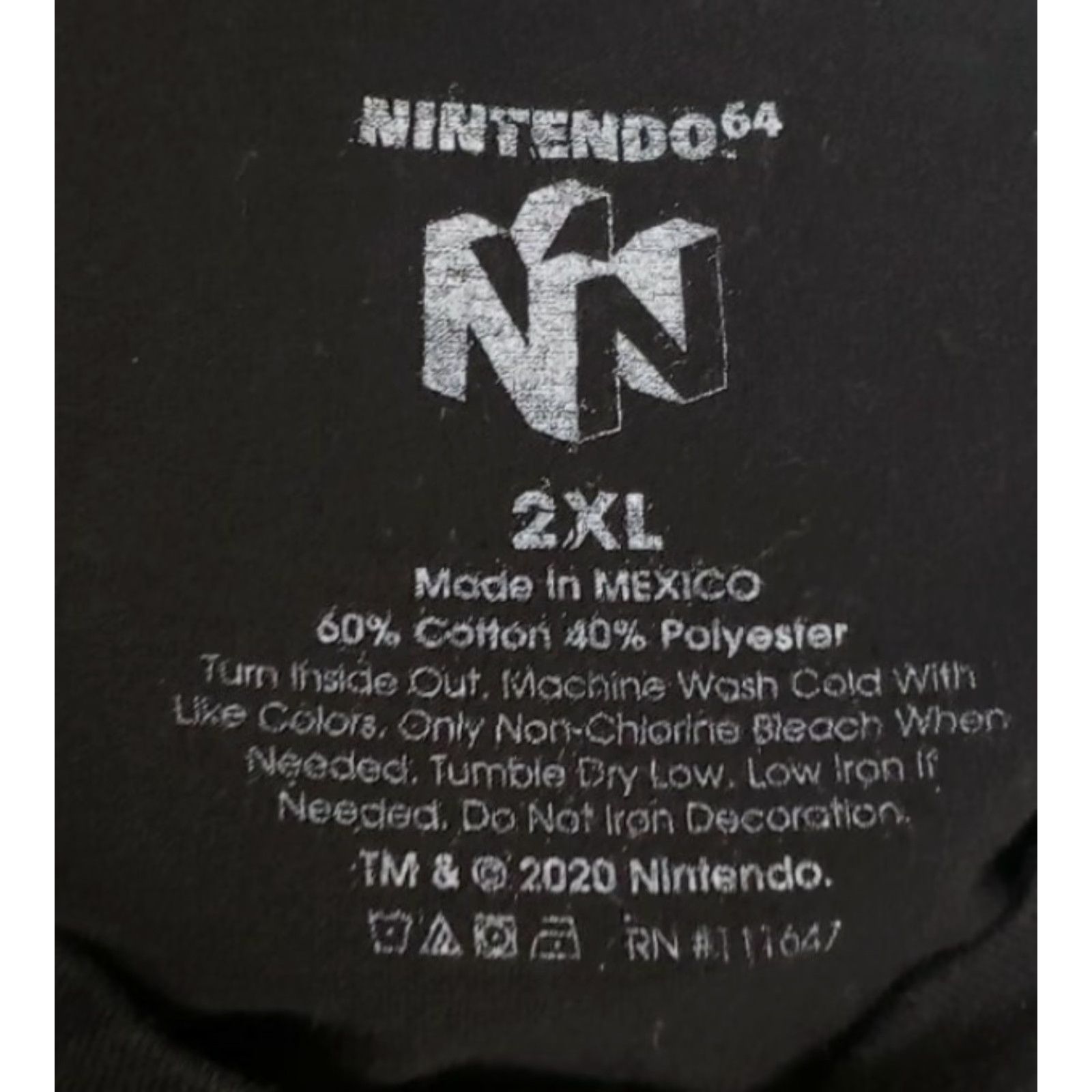 Nintendo Nintendo 64 Classic Logo Graphic T-Shirt, 2XL, Black, Men, Short Sleeve, Crew Neck, Cotton Polyester, Pre-Owned, Graphic Tee Size US XXL / EU 58 / 5 - 5 Thumbnail