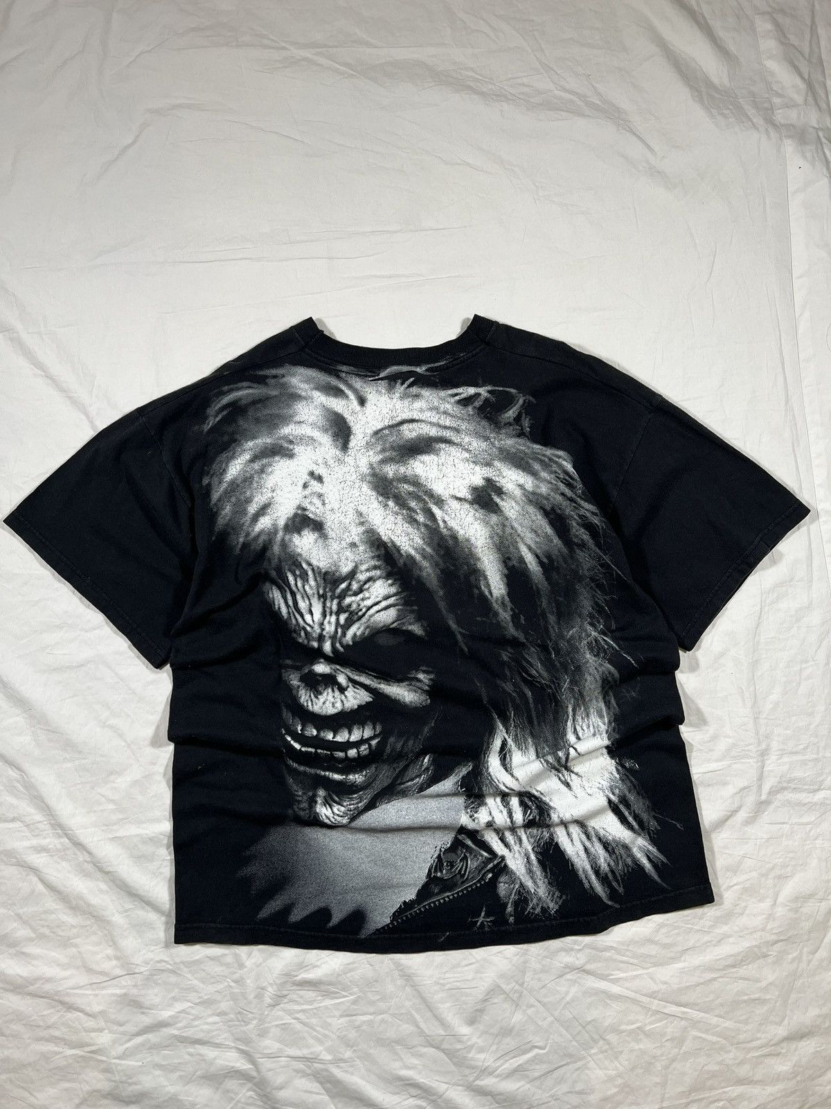 Band Tees Vintage 90s Iron Maiden Big Face Eddie Euro Band Tee Size US XL / EU 56 / 4 - 5 Thumbnail