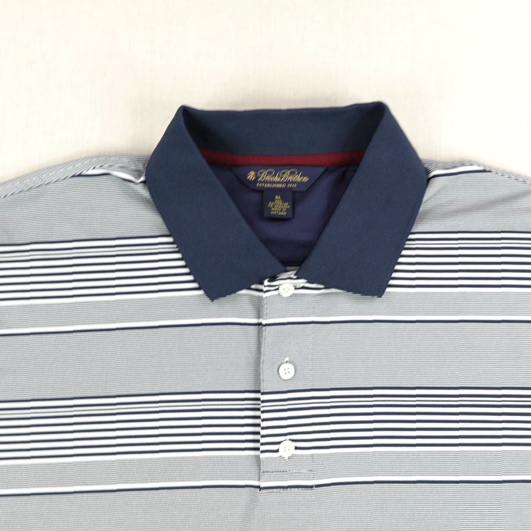 Brooks Brothers Brooks Brothers Polo Shirt Mens XL Gray Blue Stripes Performance Golf Flexible Size US XL / EU 56 / 4 - 2 Thumbnail