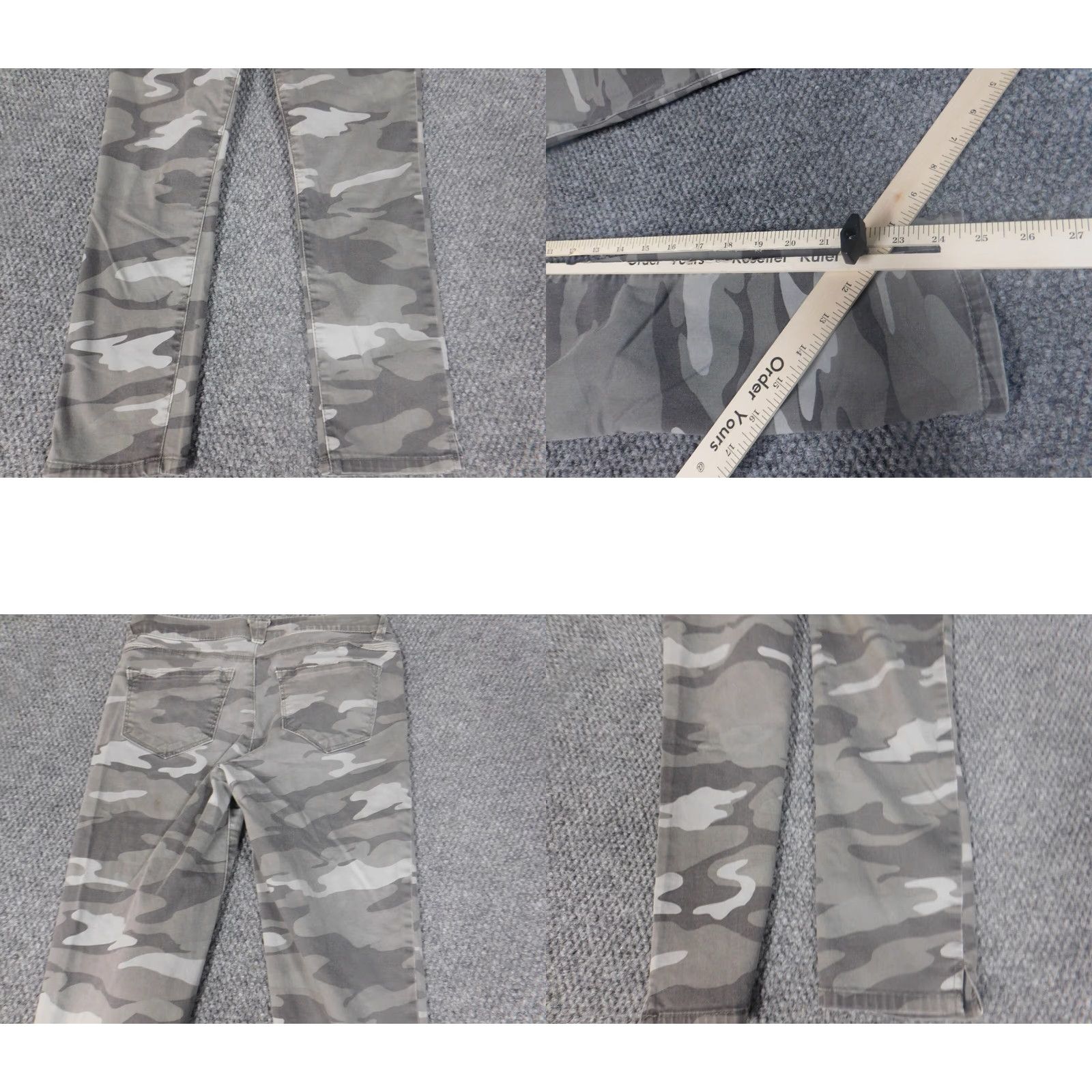 Vintage Wit & Wisdom Jeans Womens 4 Gray Skinny Camouflage Camo Denim Zip Pockets Dark Wash 28x24 Regular Men/Women? Size 27" / US 4 / IT 40 - 8 Thumbnail